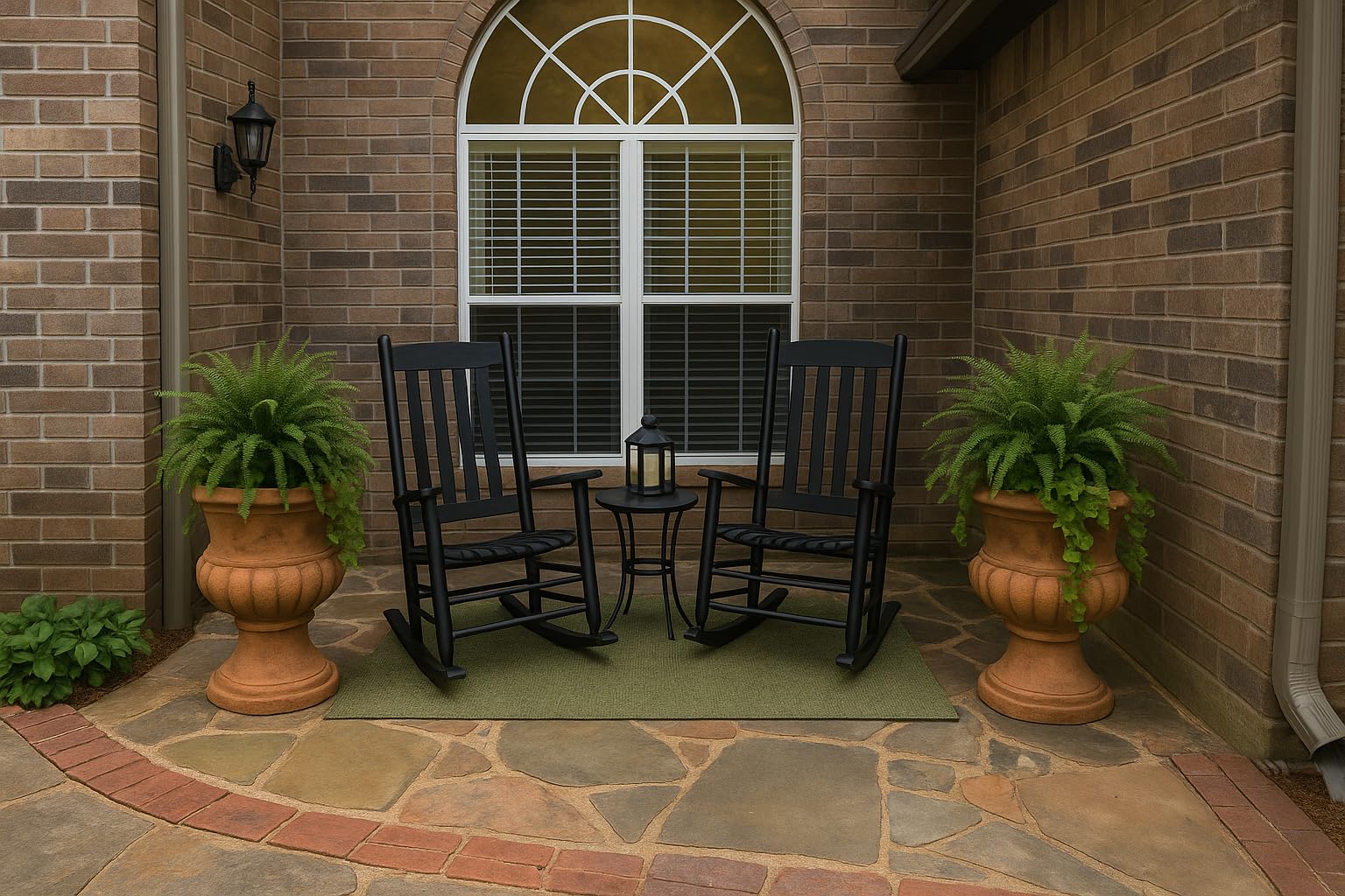 KINGYES Oversized Outdoor Rocking Chair Set of 2, All-Weather Patio Rocking Chairs for Porch, HDPE Outdoor Patio Rockers with High Back & Wide Seat for Garden, Lawn, Black - Customer Photo 2