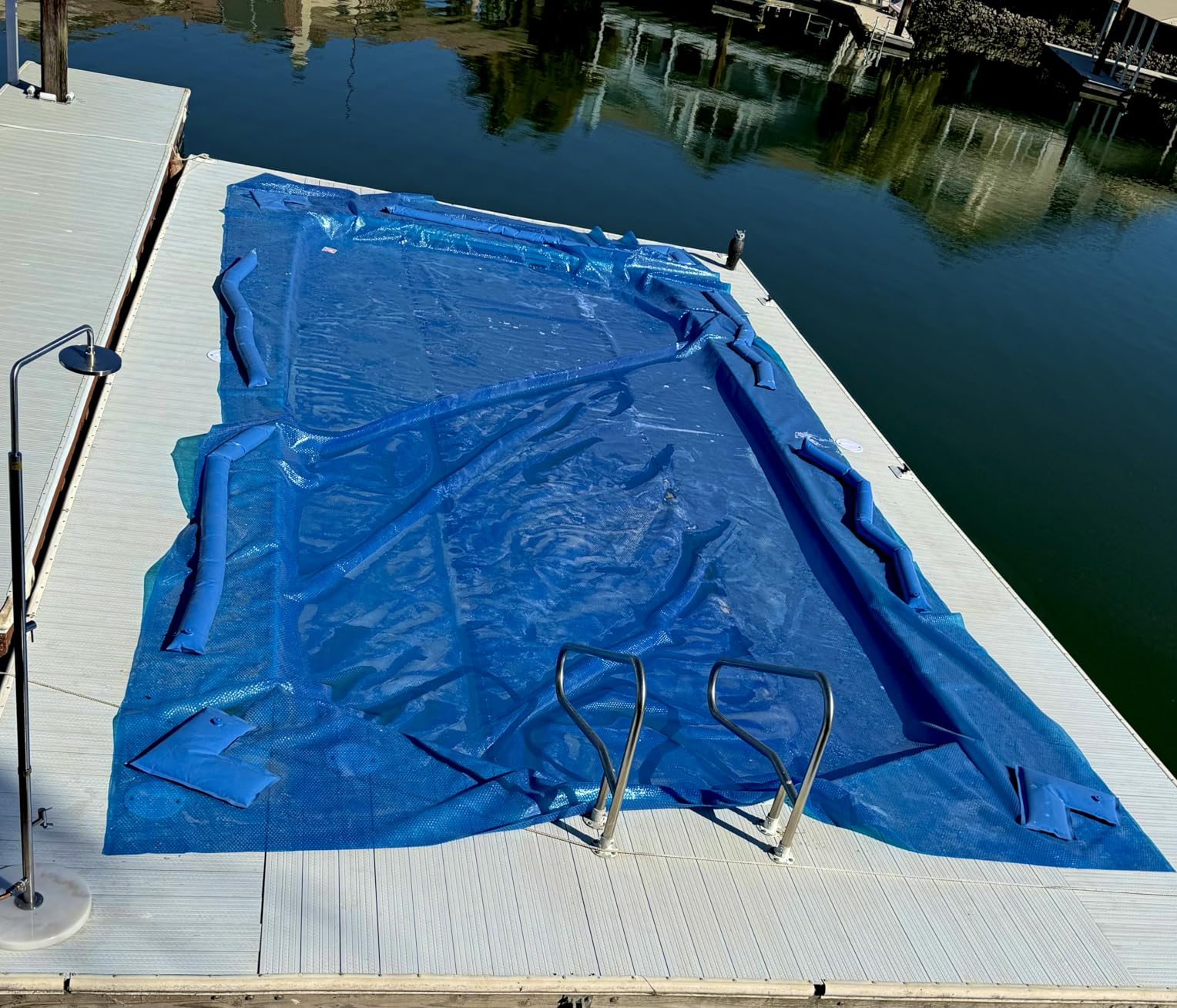 In The Swim 16' x 32' Premium Blue Rectangle Solar Pool Cover 12 Mil for Solar Heating Above Ground Pools and Inground Pools - Customer Photo 1