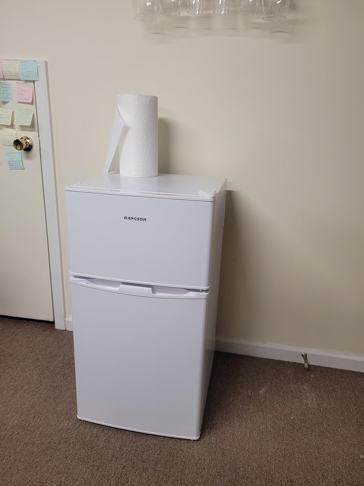 BANGSON Mini Fridge with Freezer, 2 Door Small Refrigerator with Freezer, Small Fridge for Bedroom, 3.2 CU.FT, For Home, Office, Dorm, Garage or RV, Black - Customer Photo 1