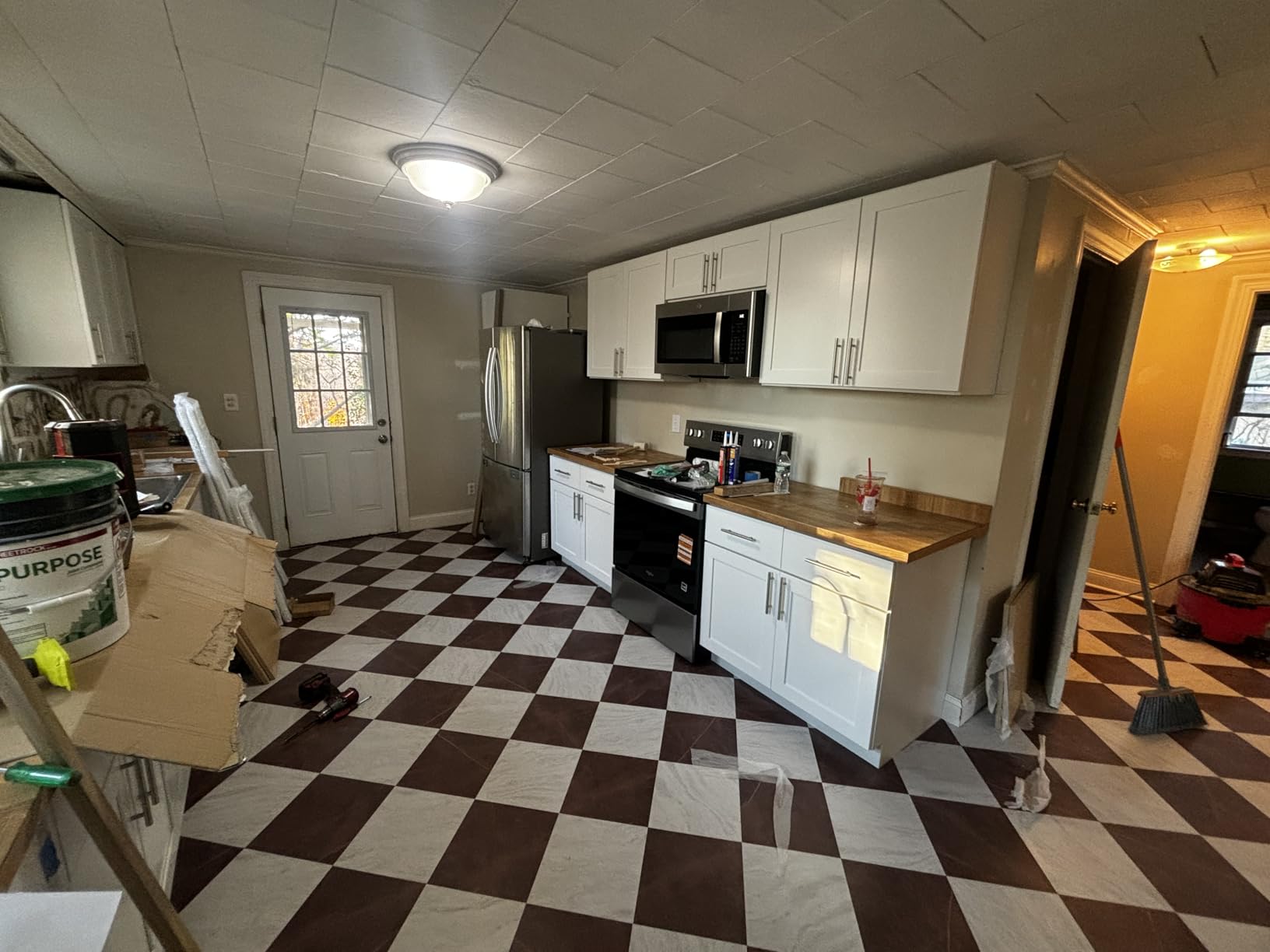 FloorPops x Chris Loves Julia 12-in by 12-in Bonneville Grey & White Marble Peel & Stick Floor Tiles, FP4421 - Customer Photo 1