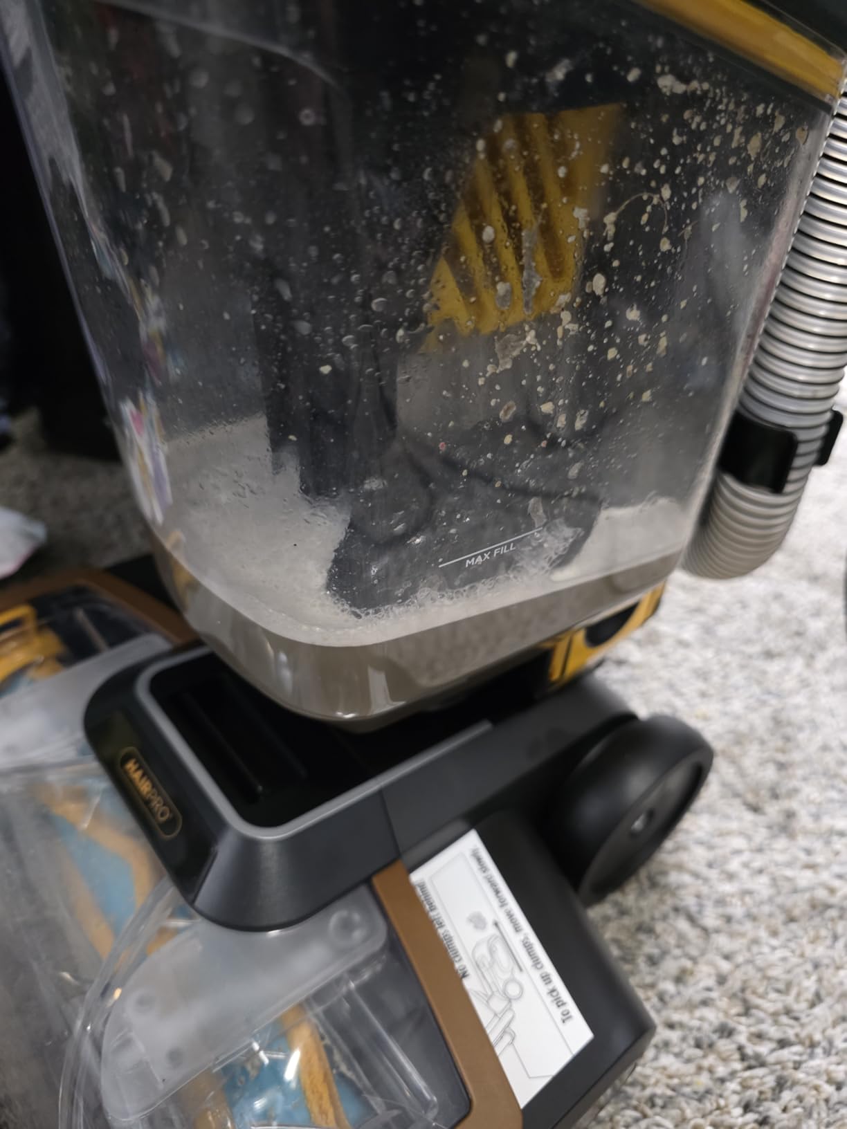 Shark CarpetXpert with StainStriker Upright Carpet, Area Rug & Upholstery Cleaner with Pet Mess Extractor Tool, Perfect for Pets, Carpet Shampooer, 3 Cleaning Tools, Cleaning Solutions, White, EX201 - Customer Photo 4