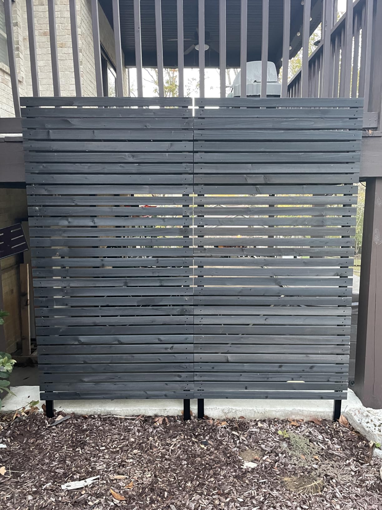Concord Cedar Wood Privacy Screen, 5ft H x 3.2ft W, 1 Panel | 5ftH x 3.2ftW, Pre-Stained, 1 Panel, Hide Trash Cans, EC18022 customer photo 2