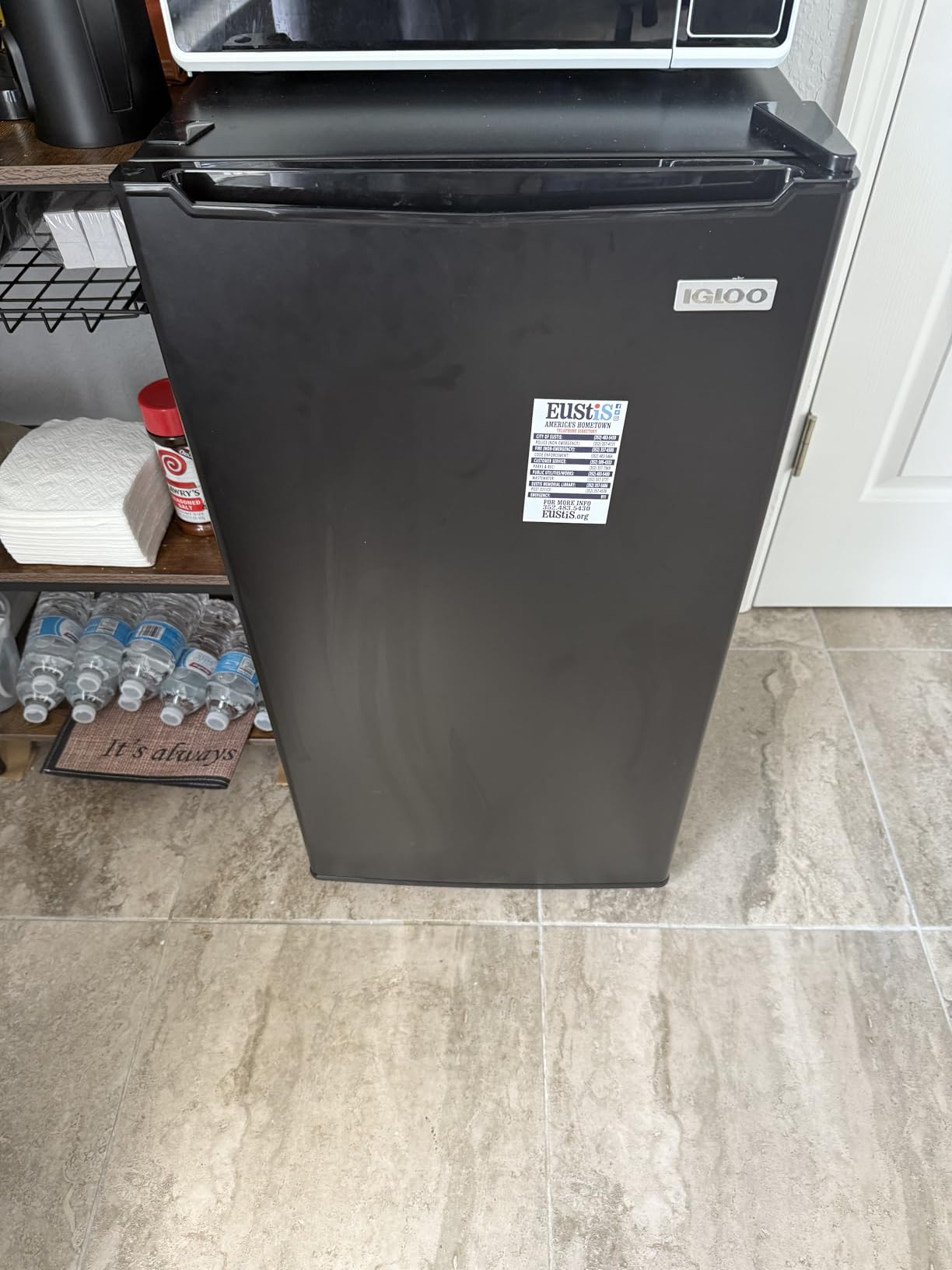 Igloo 3.2 Cu.Ft. Single Door Compact Refrigerator with Freezer - Slide Out Glass Shelf, Perfect for Homes, Offices, Dorms - Black - Customer Photo 2