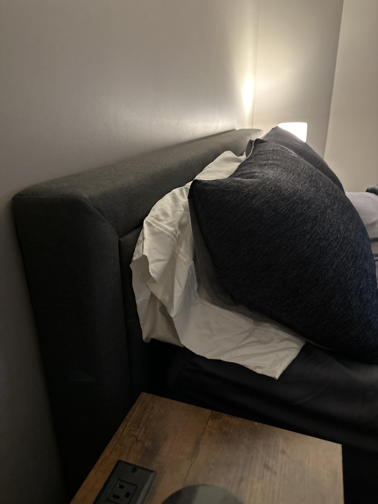 Nectar Bed Frame & Headboard - Grey - Queen - 8 Inch Legs and Sturdy Wooden Slats for Support - Contemporary and Durable Upholstery - Holds Up to 700 Pounds - Easy Assembly - Customer Photo 3