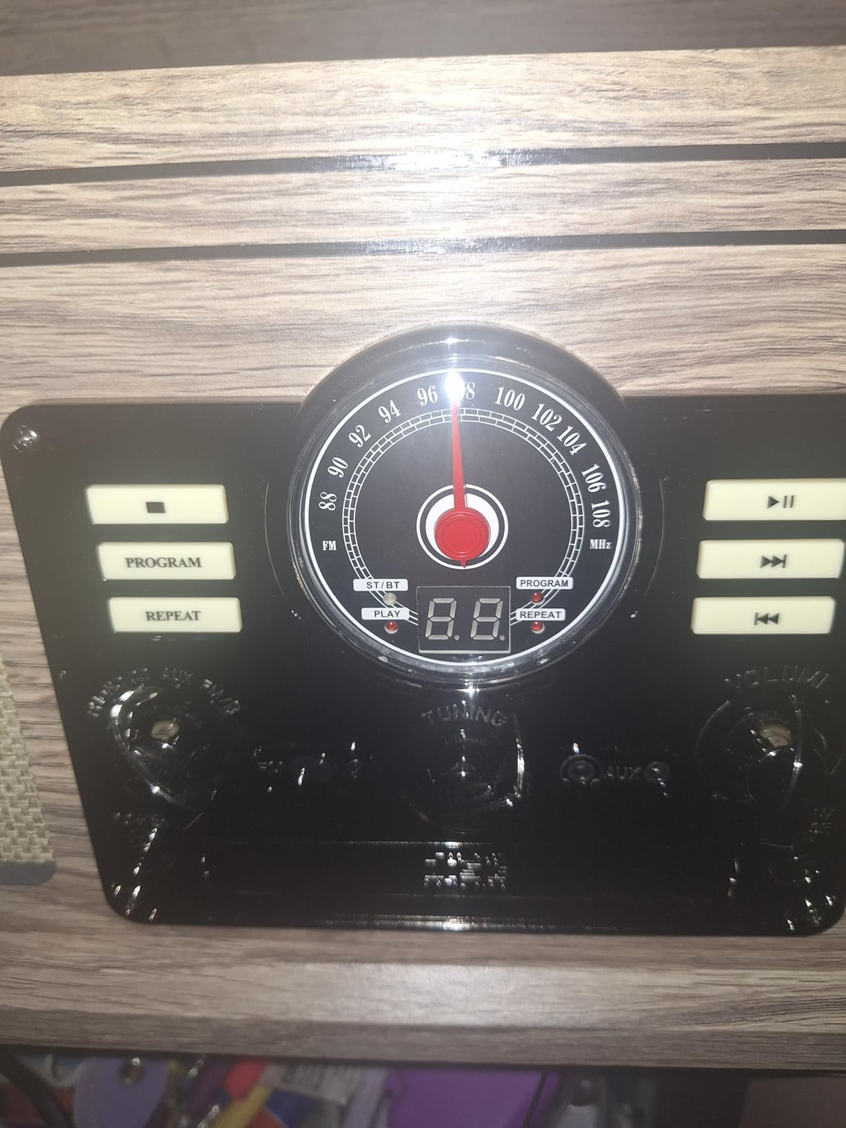 Victrola Montauk Vinyl Record Player, 3-Speed Belt Driven Turntable with Stereo Bluetooth Speaker Pair, RCA Output and 3.5mm Headphone Jack, Removable Dust Cover, Farmhouse Walnut Finish - Customer Photo 1