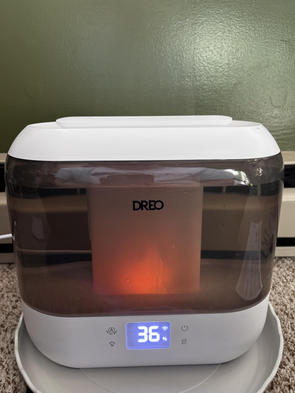 DREO Smart Humidifiers for Bedroom, Top Fill 4L Supersized Humidifier Large Room with 28 dB, 36H Runtime, Touch/APP/Voice Control, Nightlight, Cool Mist Humidifiers for Baby, Plants, Indoor, Black - Customer Photo 1