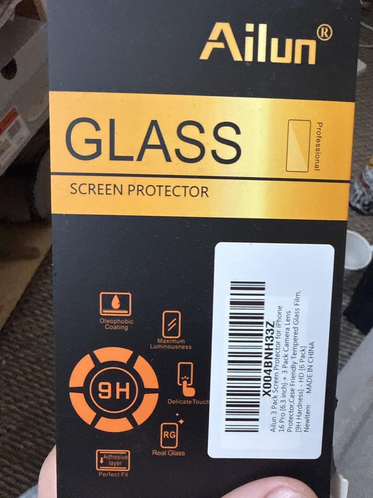 Ailun Screen Protector for iPhone 16 / iPhone 15 / iPhone 15 Pro [6.1 Inch] Display 3 Pack Tempered Glass, Dynamic Island Compatible, Case Friendly [Not for iPhone 16 Pro 6.3 Inch] - Customer Photo 2