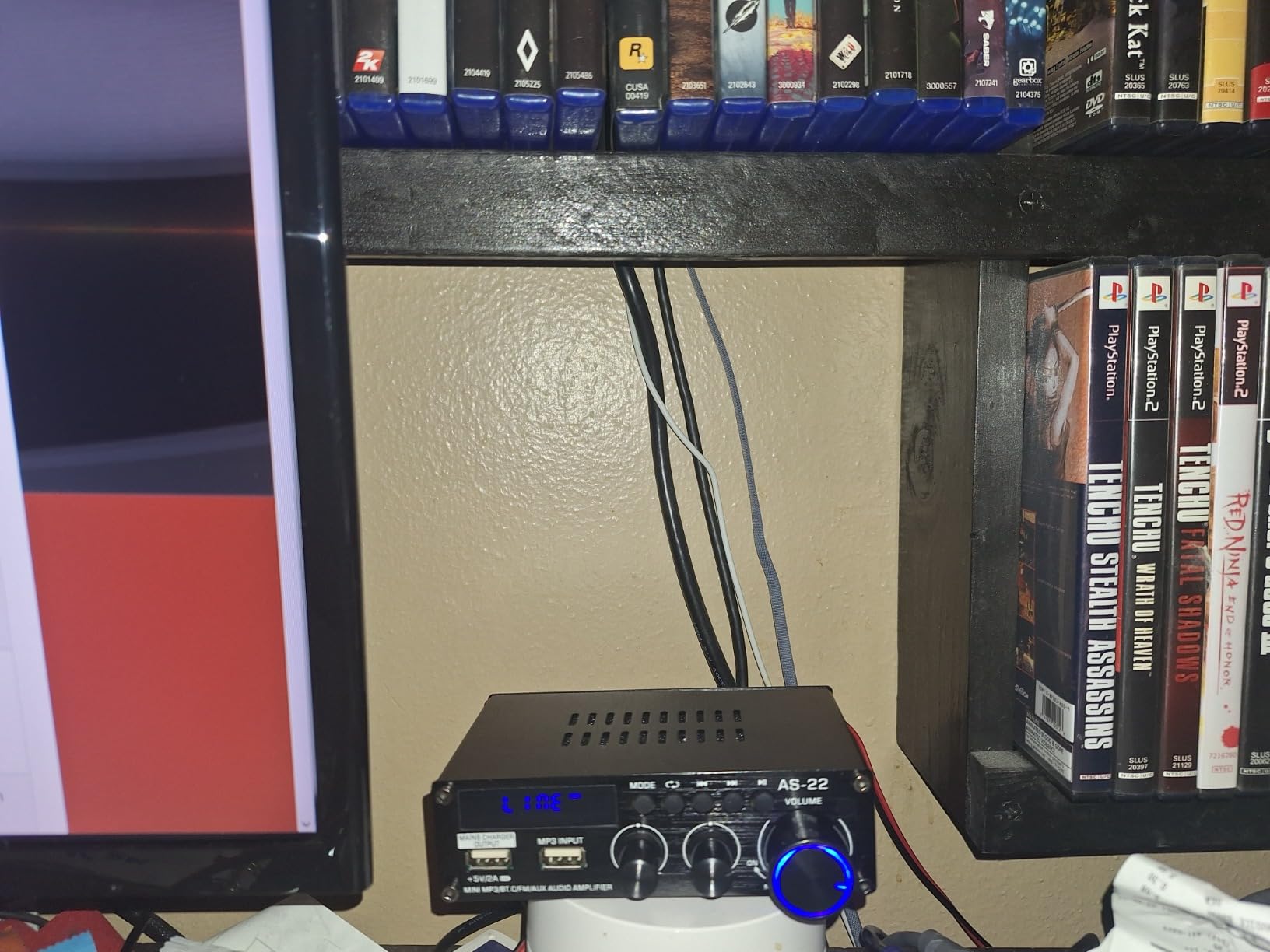 Sunbuck Mini Amplifier, 2 Channel Stereo Amplifier, Power Amplifier Max 300Wx2 Output, Bluetooth Amplifier for Home Speakers, Stereo Receiver with RCA/USB/FM/AUX, Mini Amplifier for Speakers, AS-22BU - Customer Photo 2