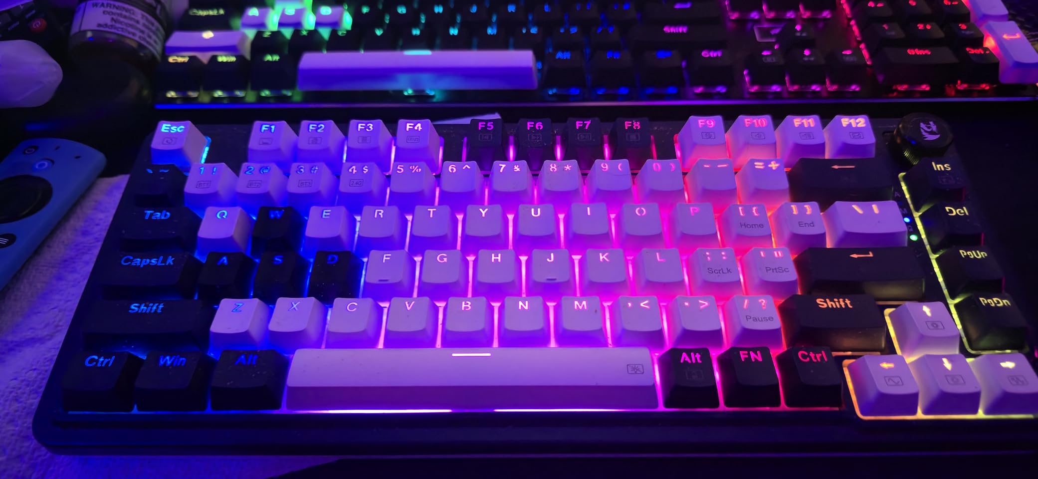 Redragon K673 PRO 75% Wireless Gasket RGB Gaming Keyboard, 3-Modes 81 Keys Compact Mechanical Keyboard Hot-Swap Socket, Dedicated Knob Control and Sound Absorbing Pads, Linear Red Switch - Customer Photo 1