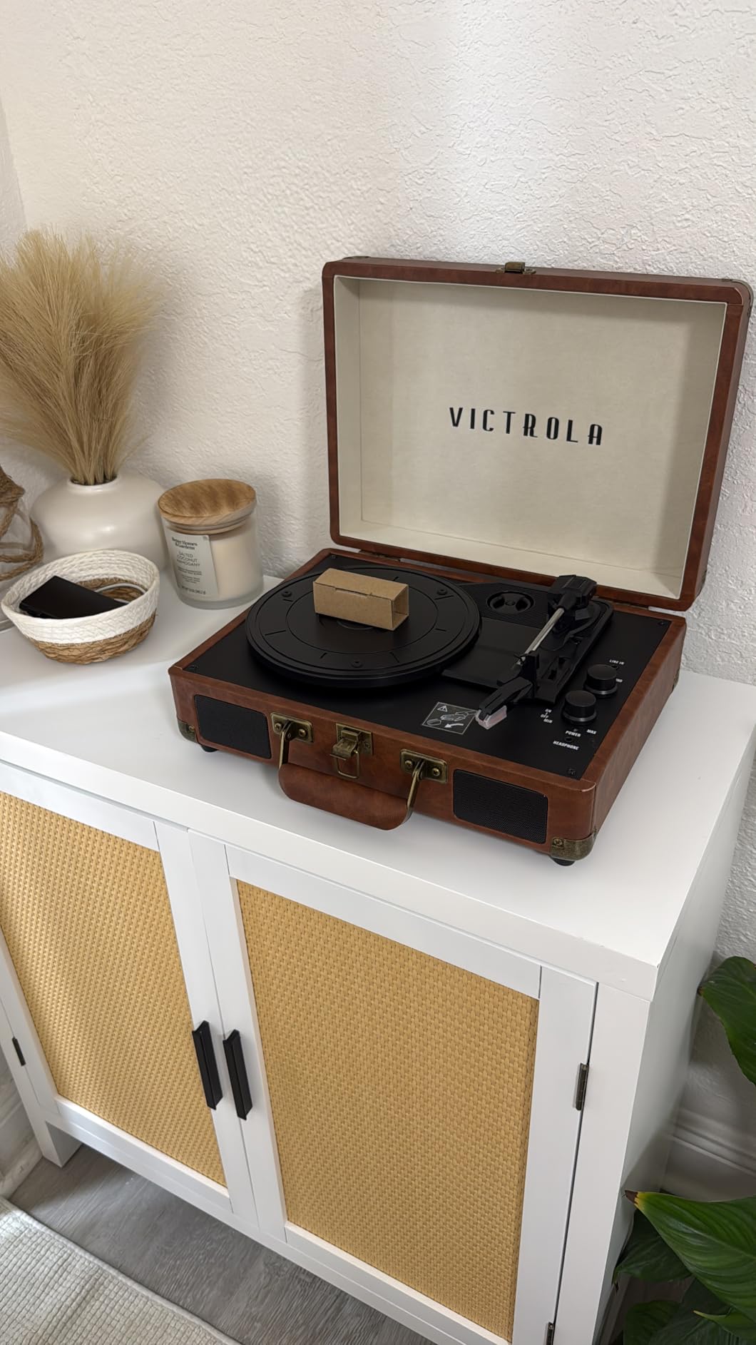 Victrola Journey Bluetooth Portable Suitcase Record Player – with Built-in Speakers, 3 Speed Vinyl Record Player, RCA Out, Headphone Jack (Smoky Blue) - Customer Photo 2