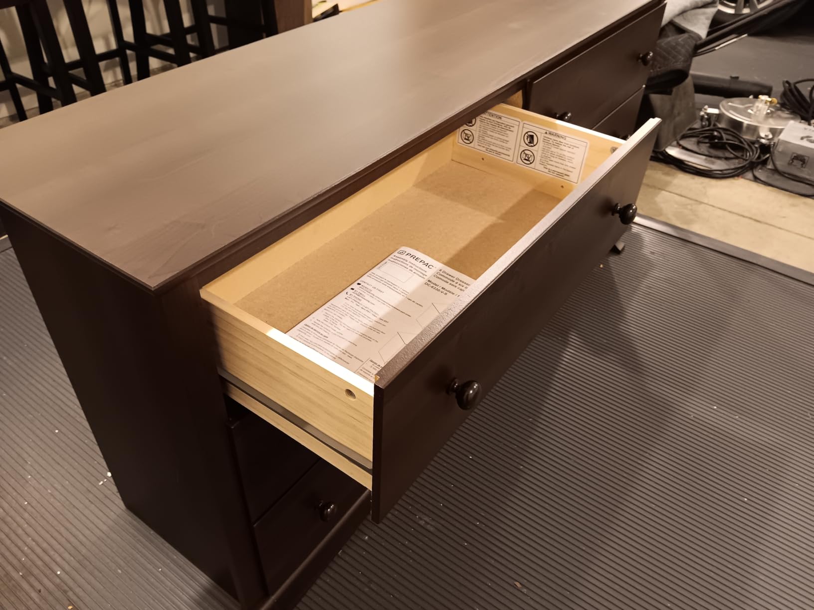 Prepac Rustic Ridge Farmhouse 6-Drawer Double Dresser, Washed White Dresser for Bedroom, Chest of Drawers with 6 Storage Drawers, 53.25