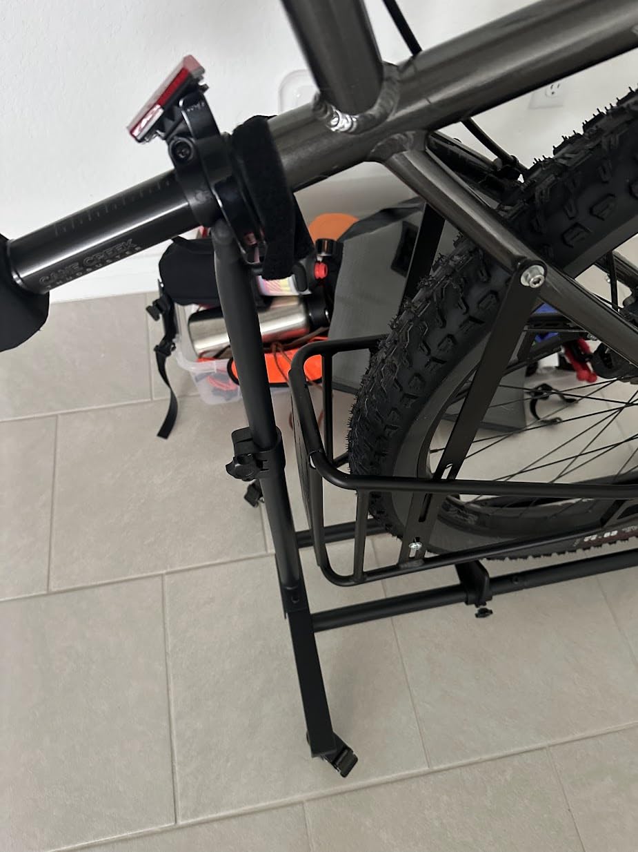 Sttoraboks Vertical Bike Stand, Freestanding Bike Rack Garage Storage Upright Bicycle Floor Stand Indoor Bike Holder with Adjustable Height for Garage & Apartment - for Wheels Sizes up to 29