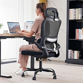 TRALT Office Chair Ergonomic Desk Chair, 330 LBS Home Mesh Office Desk Chairs with Wheels, Comfortable Gaming Chair, High Back Office Chair for Long Hours (Black) - Customer Photo 1