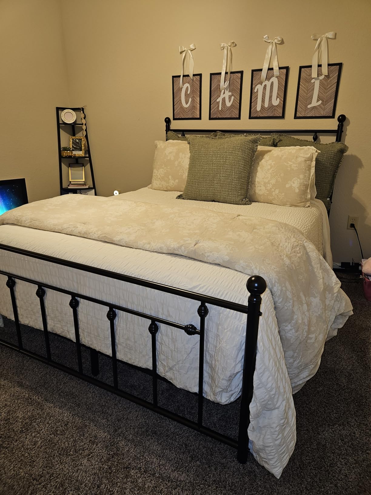 SHA CERLIN 14'' Queen Size Metal Platform Bed Frame/Victorian Headboard and Footboard/Steel Slats Mattress Foundation for Storage/No Box Spring Needed/Noise Free/Black - Customer Photo 1