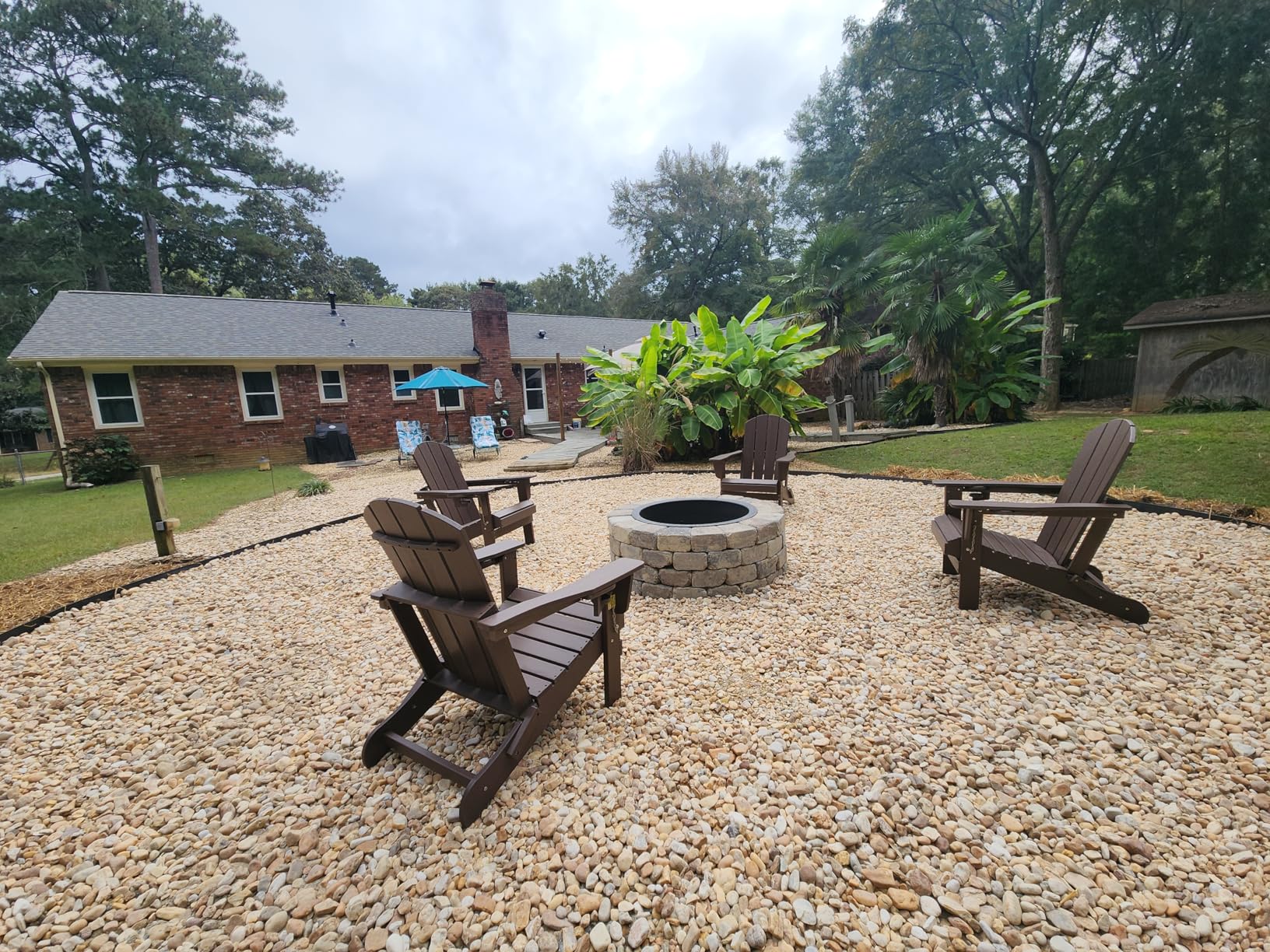 SERWALL Foldable Adirondack Chair Set of 2, HDPE Adirondack Chair with Wood-Texture-Gray - Customer Photo 1