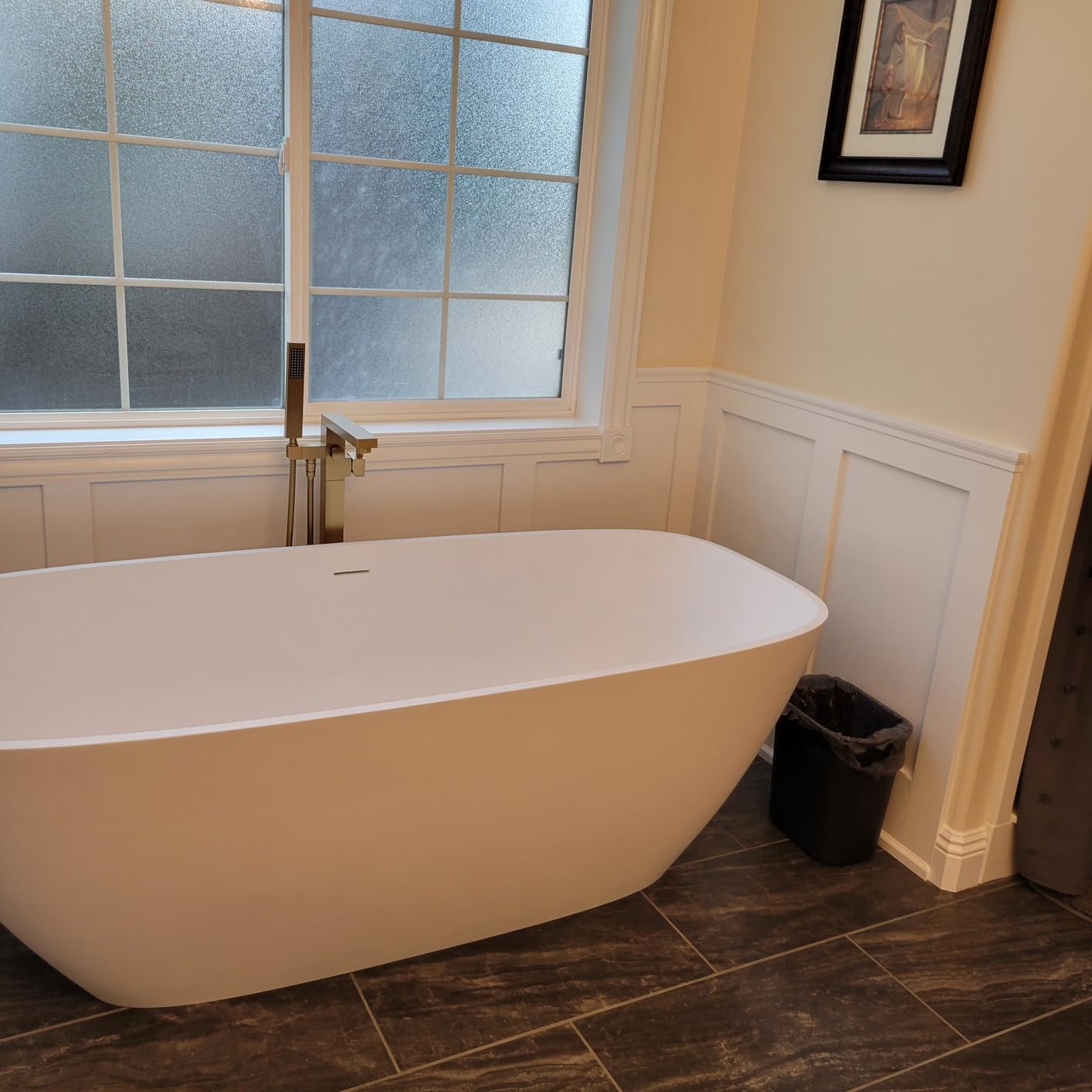 MEDUNJESS 51'' Japanese Soaking Tub Freestanding Bathtub Resin Stone Bathtubs Deep Soaking Tub with Overflow and Pop-up Drain - Customer Photo 1