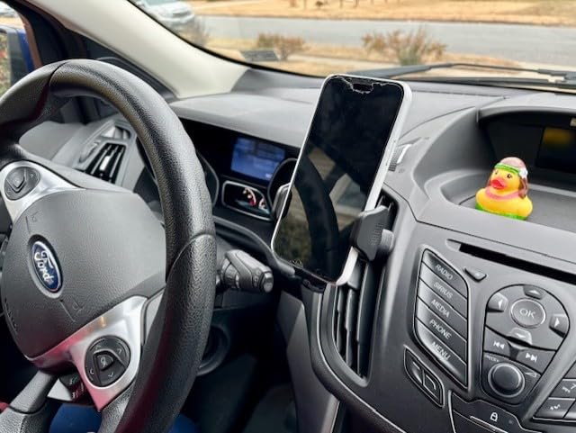 Miracase Phone Holders for Your Car with Metal Hook Clip, Air Vent Cell Phone Stand Car Mount, Universal Automobile Cradle for Garmin GPS Fit iPhone Android and All Smartphones, Dark Black - Customer Photo 5