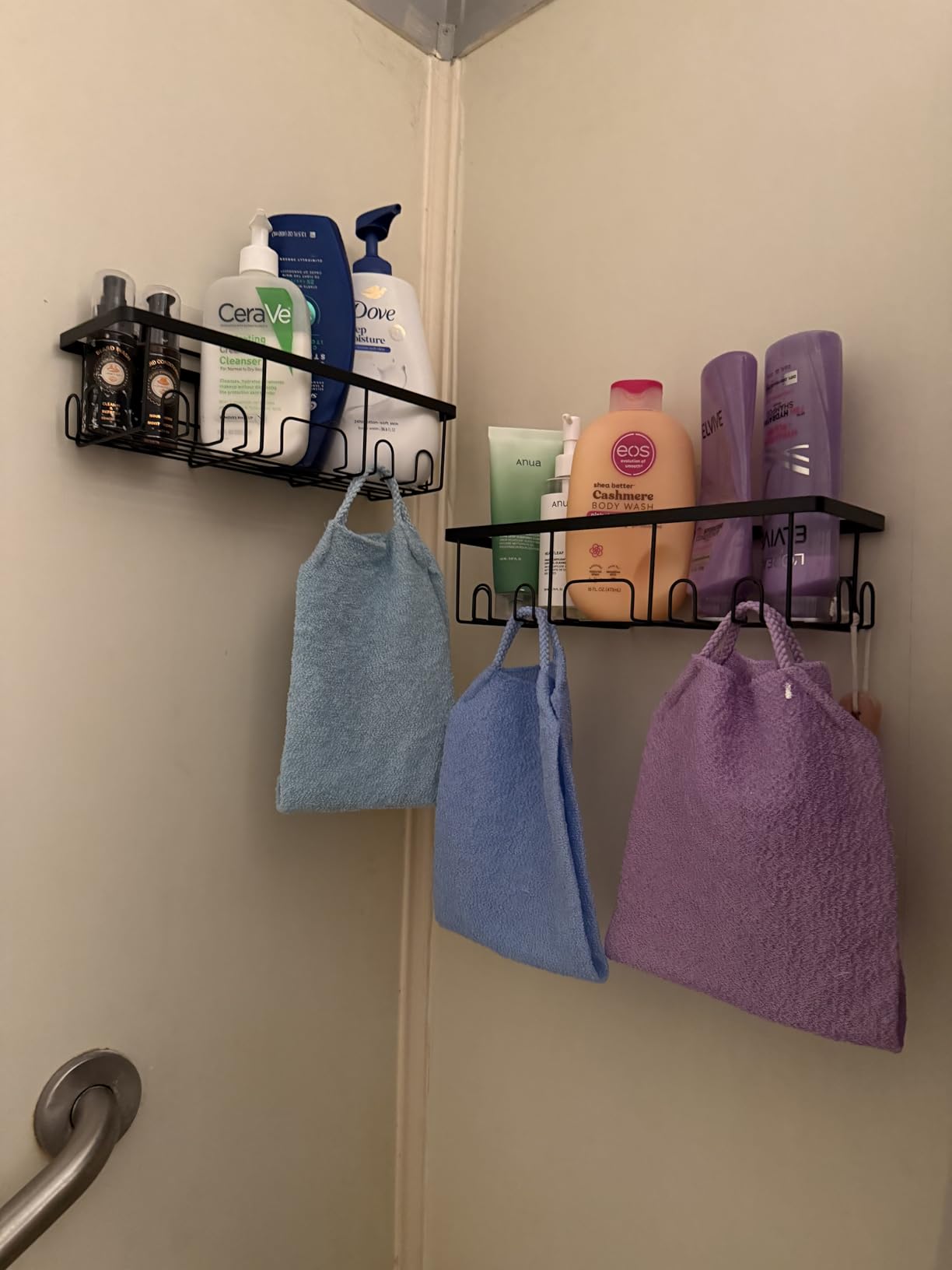 Veken Shower Caddy 6-Pack, Advanced Rustproof Design, No Drilling Adhesive Shelves, Rack with Soap Holder, Large Capacity Bathroom Organizers and Storage, Wall-Mounted Kitchen & Home Decor - Customer Photo 2