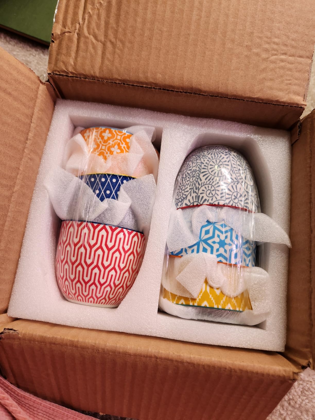 Selamica Ceramic Plant Pots, 4.6 Inch Flower Pots for Indoor Plants, Succulent Pots with Drainage Hole & Saucer, Succulent Planters for Succulent Cactus, Home Decor, Set of 4, Vintage Blue - Customer Photo 3