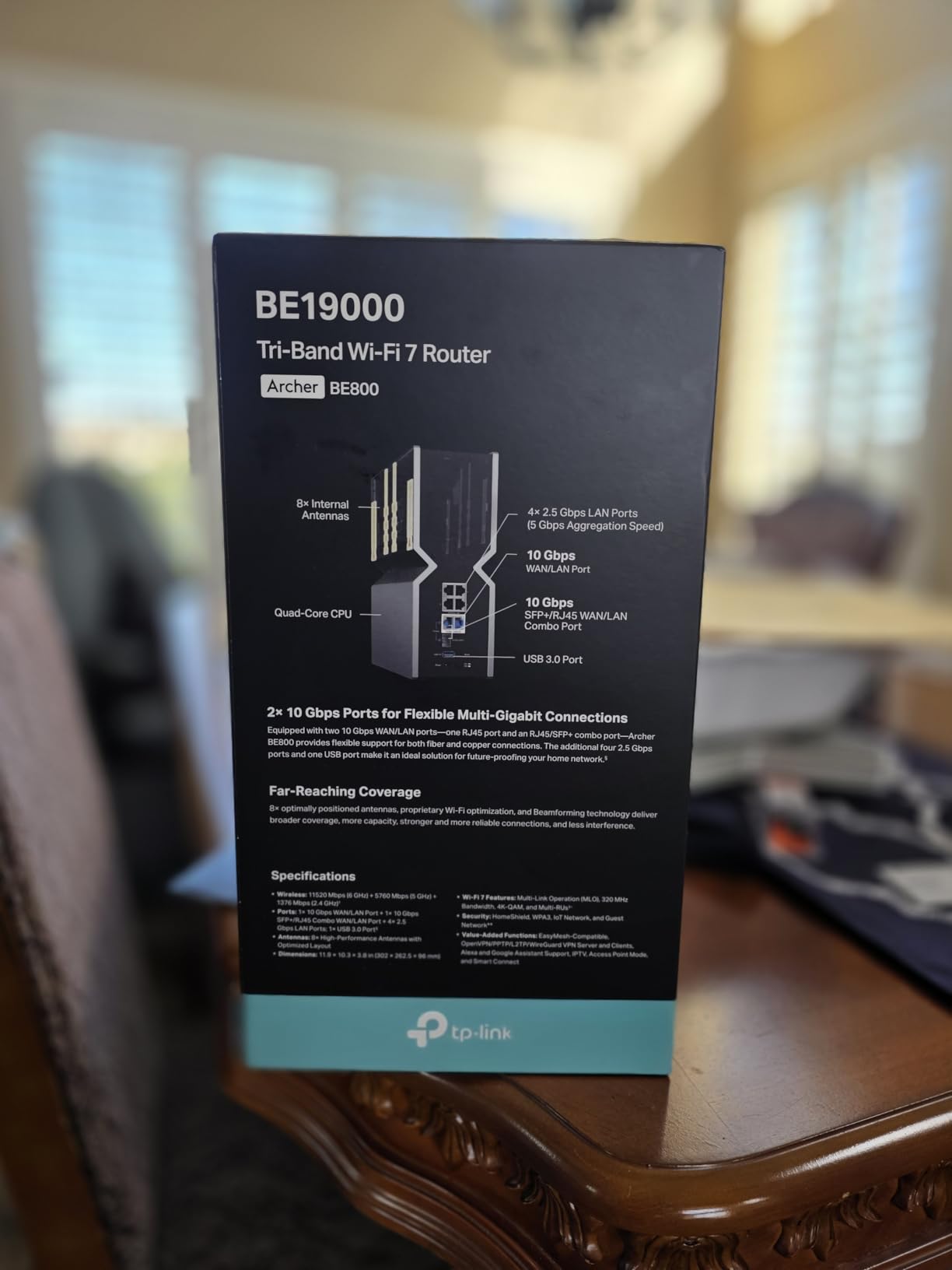 TP-Link Tri-Band BE9300 WiFi 7 Router (Archer BE550) - 6-Stream, Full 2.5G Ports w/ 6 Internal Antennas, Up to 2,000 Sq Ft, Add Easy-Mesh Device for Extended Coverage, VPN and Free Expert Support - Customer Photo 1