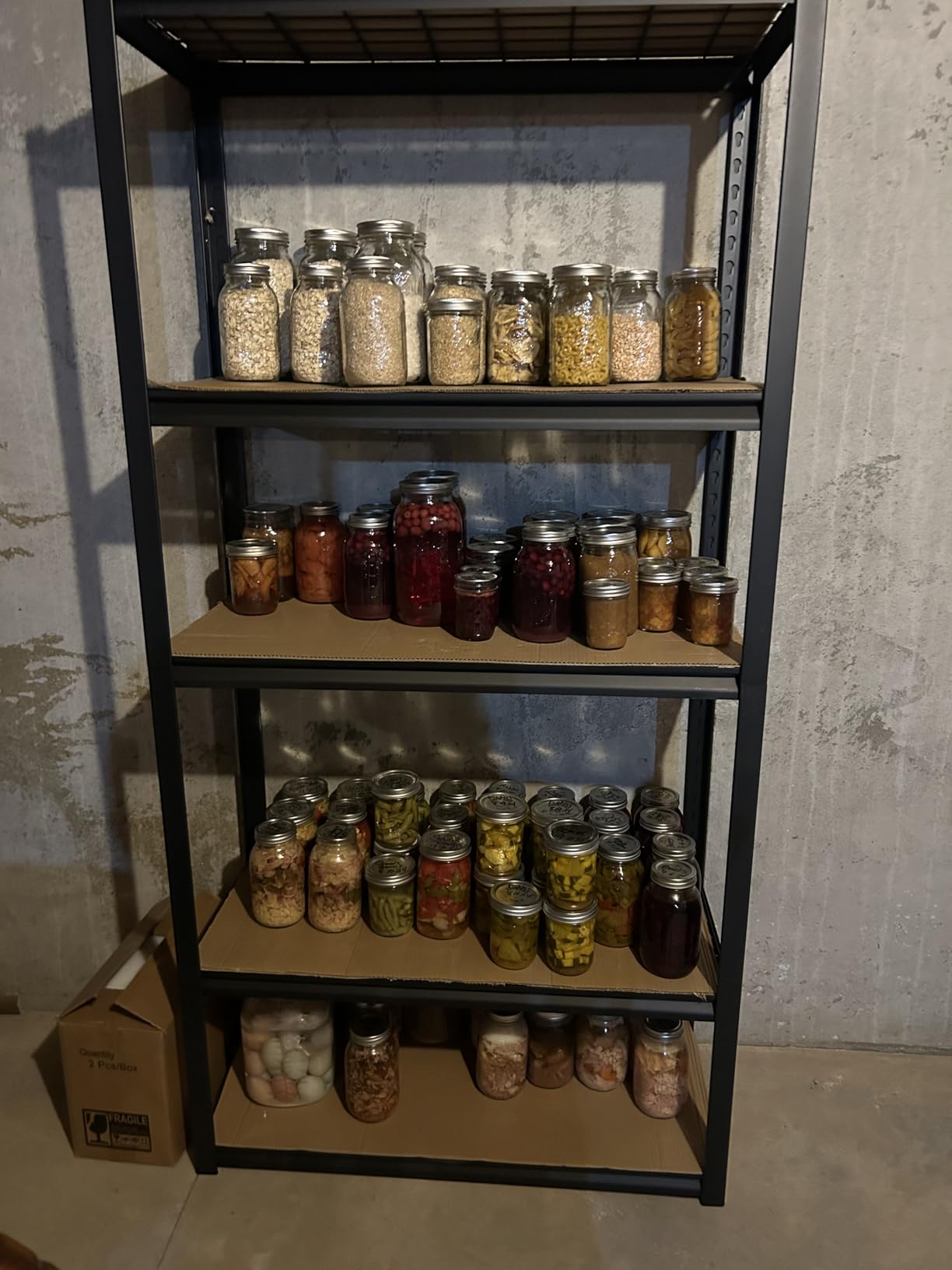 REIBII Garage Shelving Load 3000LBS, 5-Tier Storage Shelves, Adjustable Heavy Duty Metal Shelving Unit for Pantry, Basement, Warehouse, 72