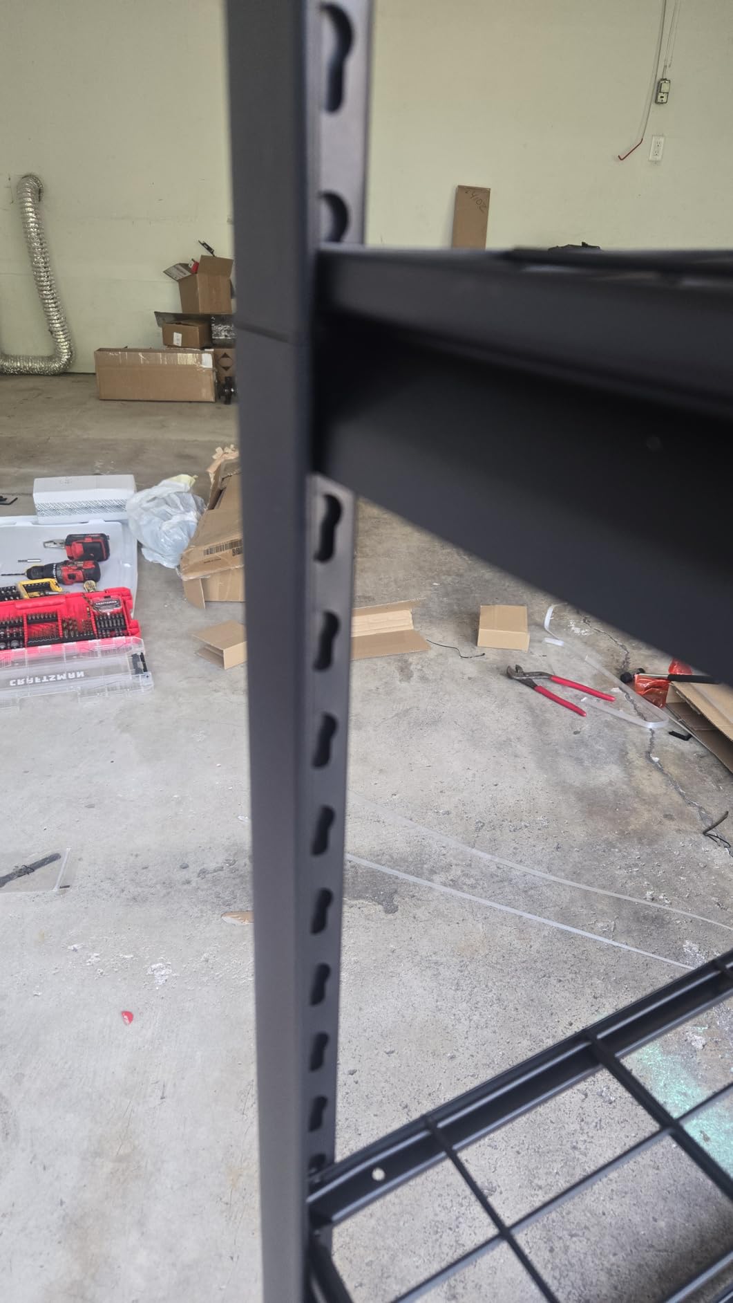 REIBII Garage Shelving Load 3000LBS, 5-Tier Storage Shelves, Adjustable Heavy Duty Metal Shelving Unit for Pantry, Basement, Warehouse, 72