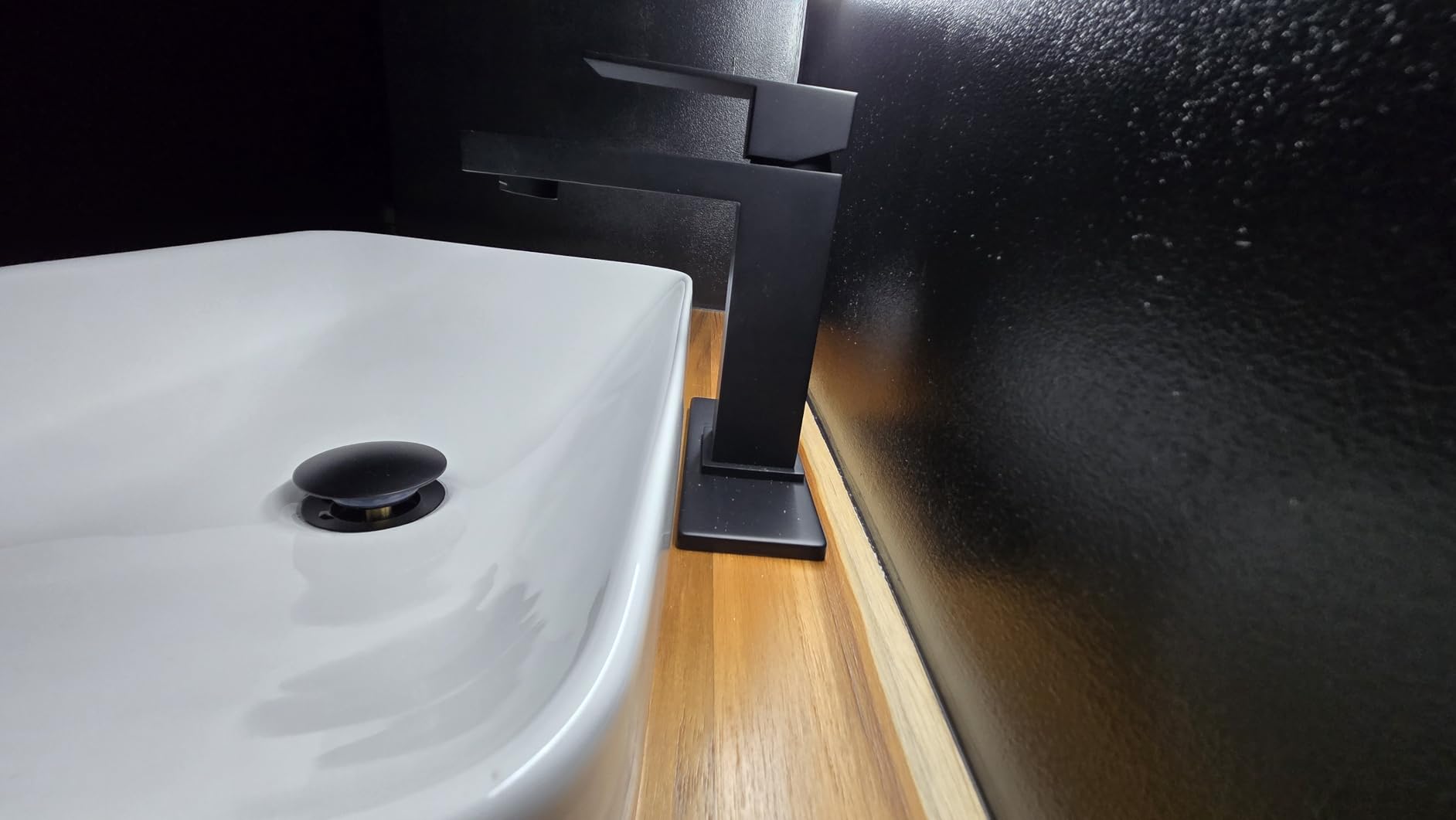 Vessel Sink Faucet Matte Black, ARCORA Single Handle Tall Bathroom Faucet, Single Hole Lavatory Vanity Mixer Tap with Pop Up Drain and Faucet Supply Lines - Customer Photo 1
