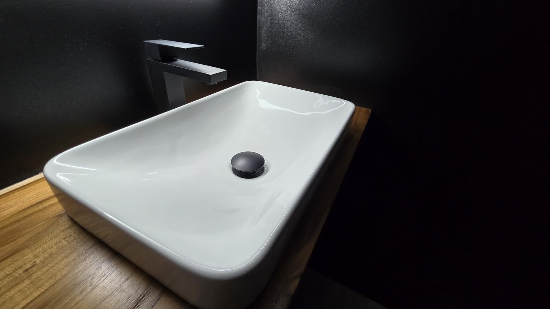 Vessel Sink Faucet Matte Black, ARCORA Single Handle Tall Bathroom Faucet, Single Hole Lavatory Vanity Mixer Tap with Pop Up Drain and Faucet Supply Lines - Customer Photo 2