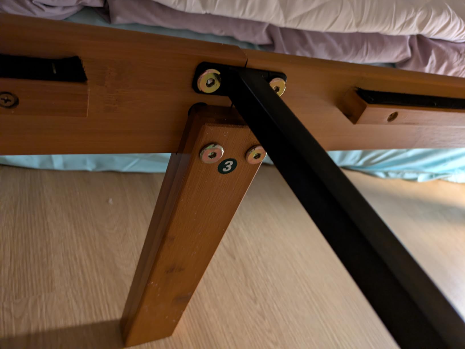 Zinus Ellie 14 Inch Queen Bamboo Platform Bed Frame, Wood Slat Support, No Box Spring Needed, Easy Assembly, Brown - Customer Photo 1