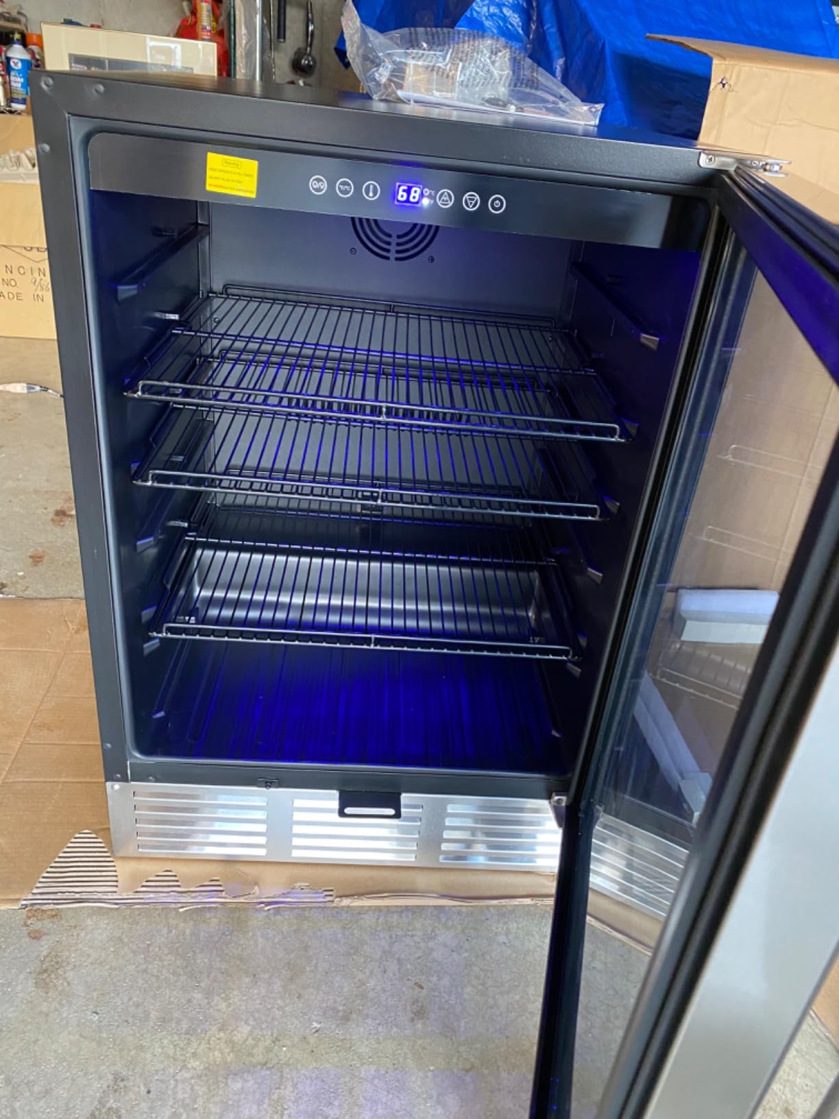 EUHOMY 24 Inch Beverage Refrigerator, 180 Can Built-in Beverage Cooler, Under Counter Beer Fridge with Glass Door for Soda, Water, Wine - For Kitchen, Bar or Office - Customer Photo 2