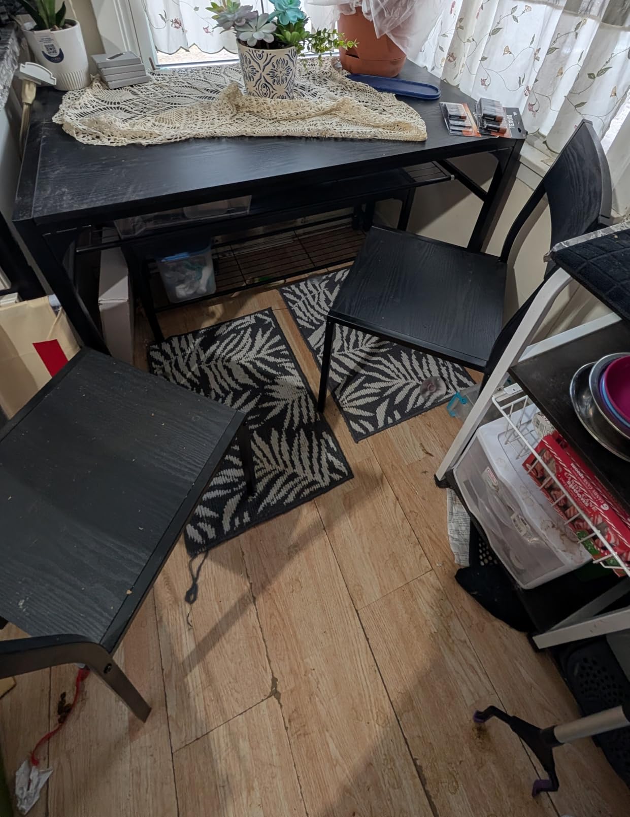 Gizoon Dining Table Set for 2, 3 Piece Kitchen Table with 2 Chairs for Small Space, Apartment, Kitchen, Dining Room, Space-Saving - Customer Photo 2