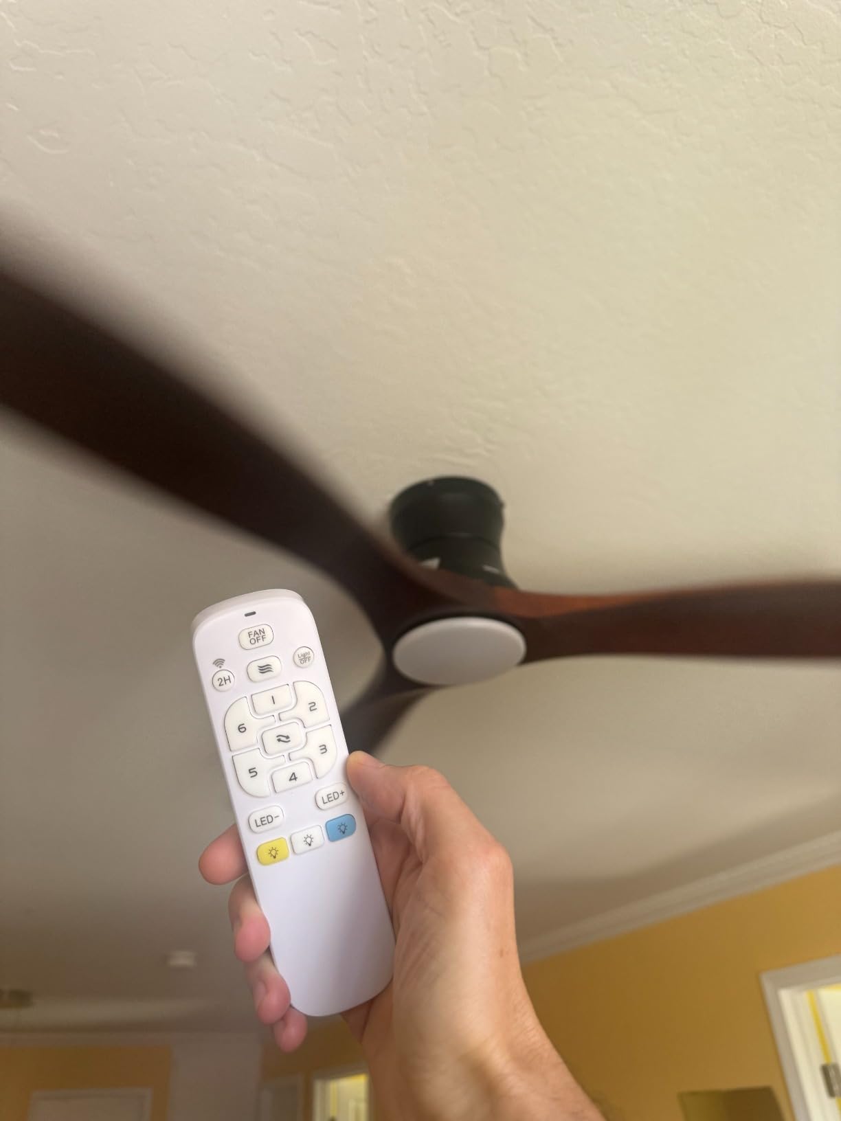 52in Smart Low Profile Ceiling Fans with Lights Remote,Quiet DC Motor,Outdoor Indoor Flush Mount Ceiling Fan,Control with WIFI Alexa App,Dimmable,6-speed,3 White Wood blades,for Modern Bedroom Patio - Customer Photo 2