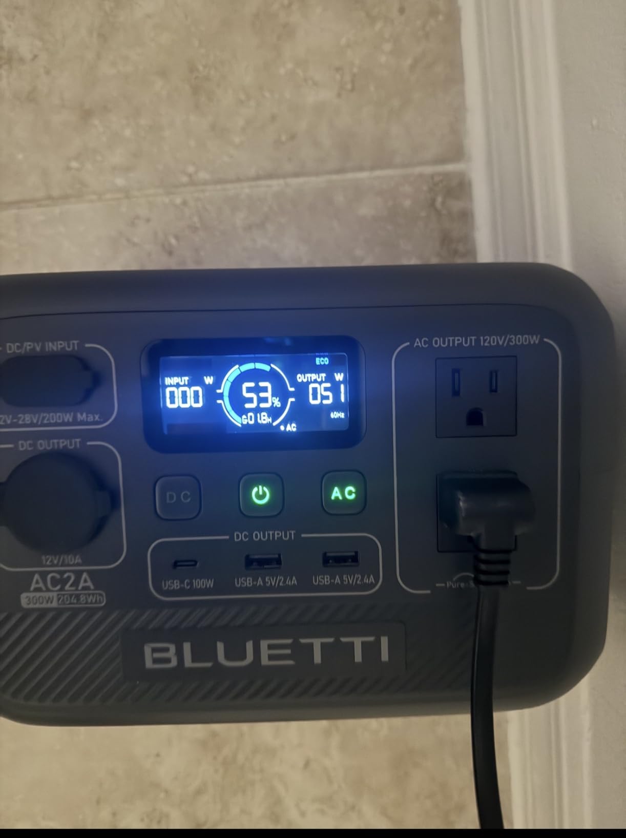 BLUETTI AC2A Portable Power Station, 204Wh Solar Generator LiFePO4 Battery Backup w/ 2 300W (600W Power Lifting) AC Outlets, Recharge from 0-80% in 45 Min, for Camping (Solar Panel Optional) - Customer Photo 2