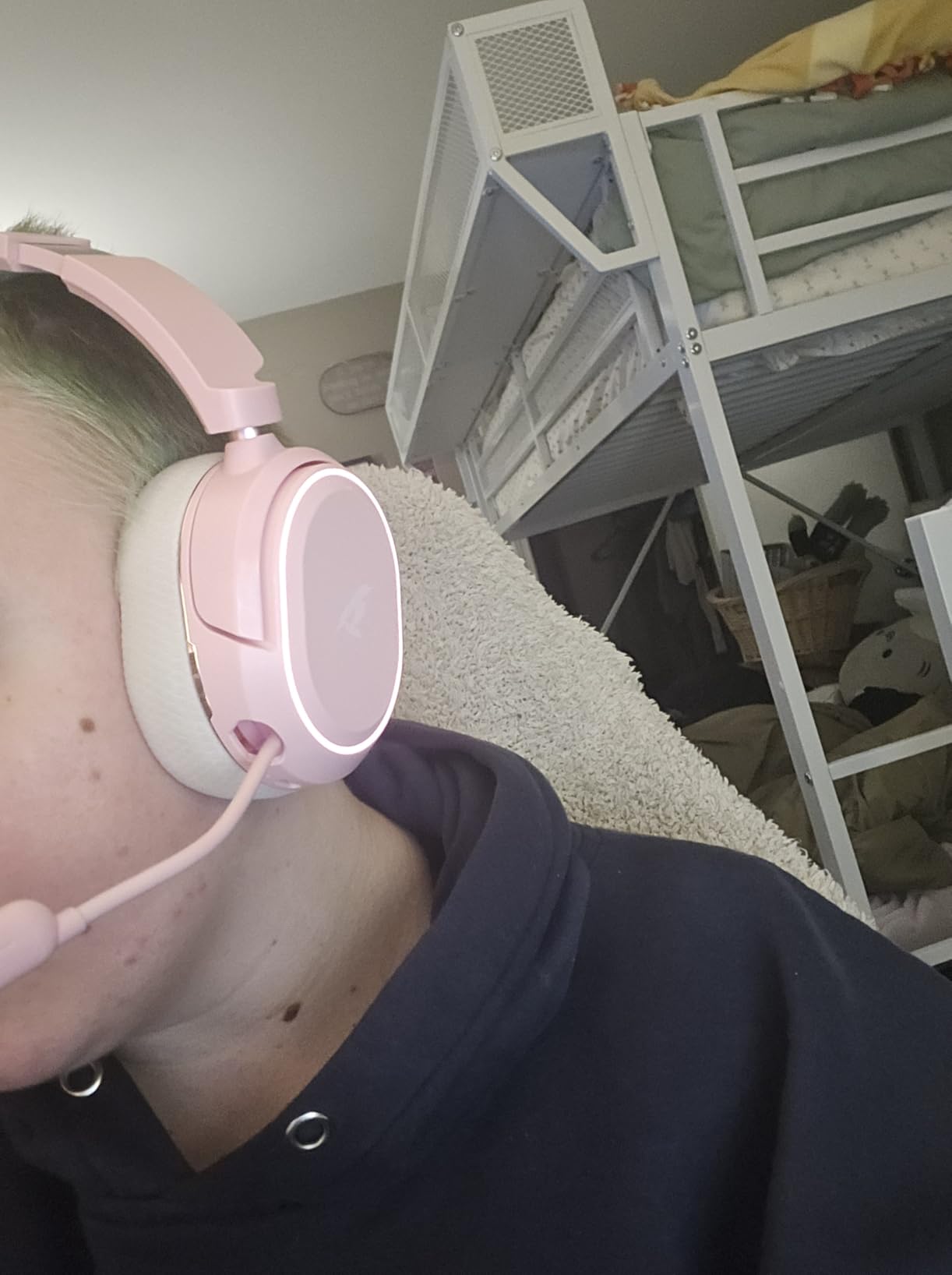 Wireless Gaming Headset, 7.1 Surround Sound, 2.4Ghz USB Gaming Headphones Bluetooth 5.4, 100-Hr Noise Canceling Mic RGB Light, Wireless Headset for PC PS5 PS4 Mac Switch, ONLY Wired Mode Suit for Xbox - Customer Photo 2