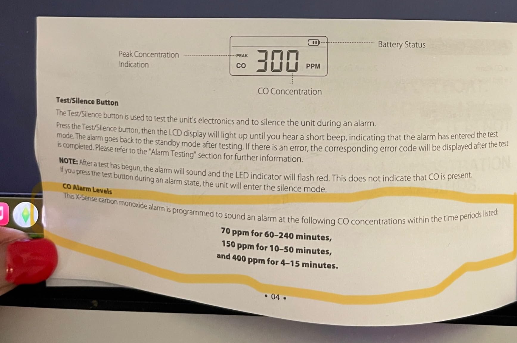 X-Sense Smart Carbon Monoxide Detector XC0C-iR, Silence via App, CO Alarm with LCD Digital Display, Carbon Monoxide Alarm with Replaceable Battery, 1-Pack - Customer Photo 2
