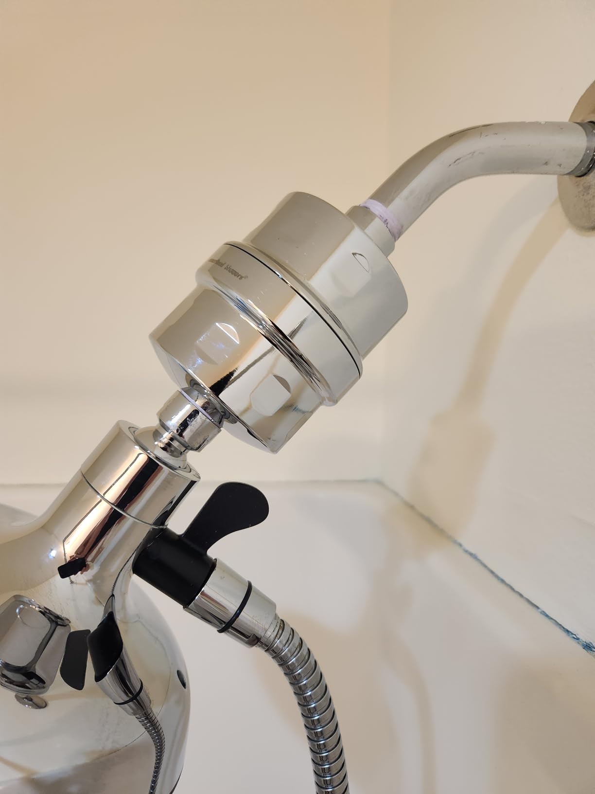 HammerHead Showers Solid Metal Shower Head Filter - KDF 55 Shower Filter, High Pressure Universal Shower Filters to Remove Toxic Chemicals - Removes Chlorine and Heavy Metals - Chrome - Customer Photo 2