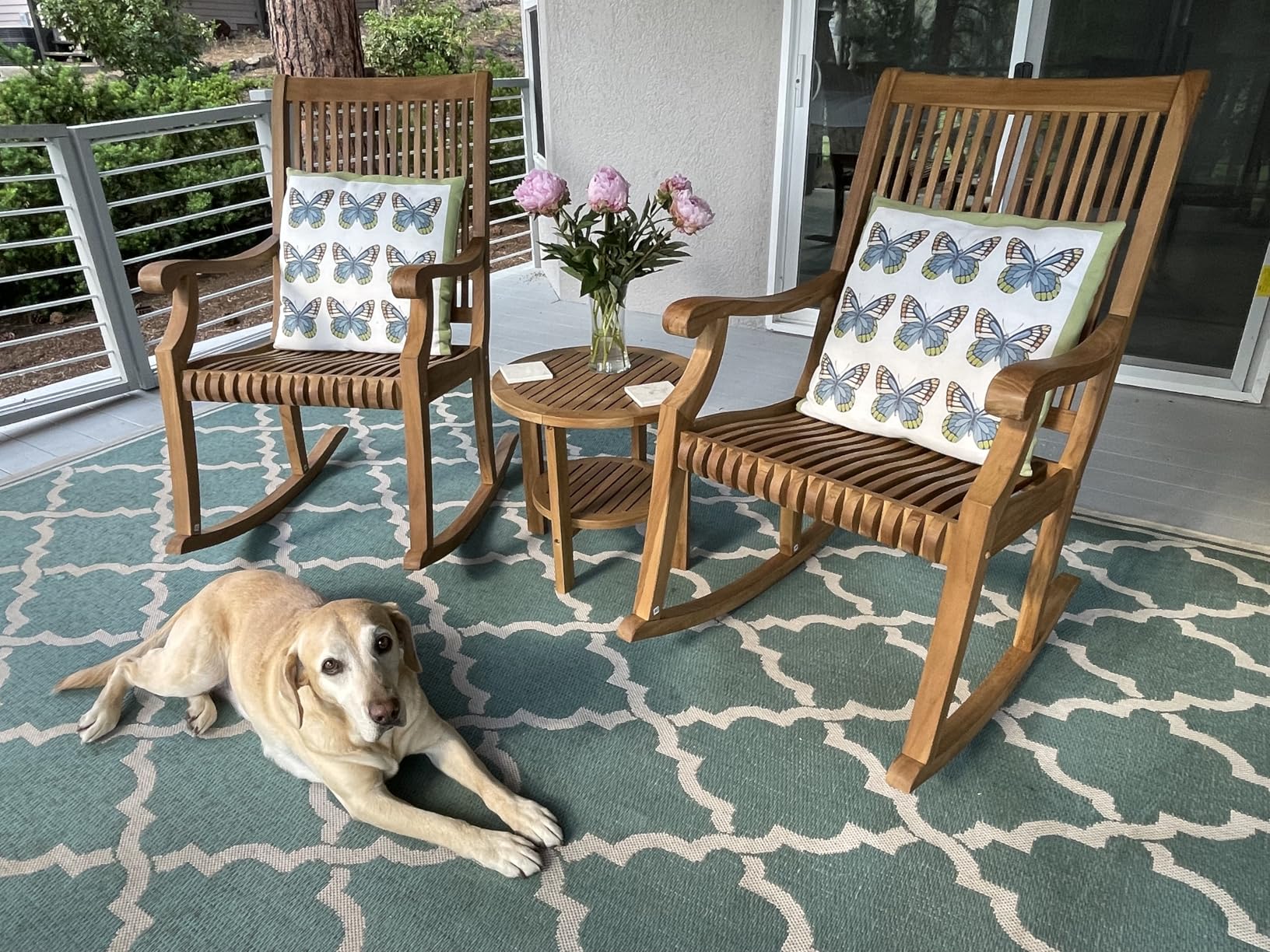 Cambridge Casual Mosko Outdoor Conversation Set, Natural Teak - Customer Photo 2