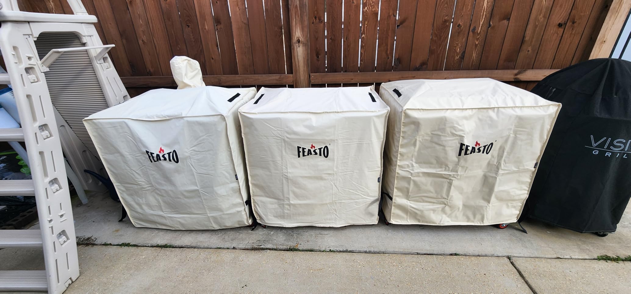 Feasto Grill Table, Outdoor Bar Cart Grill Cart with Storage Cabinet, Modular Outdoor Kitchen Island, Outdoor Grill Station with 304 Stainless Steel Top for Lawn & Garden, L35.4 x W24 - Customer Photo 2