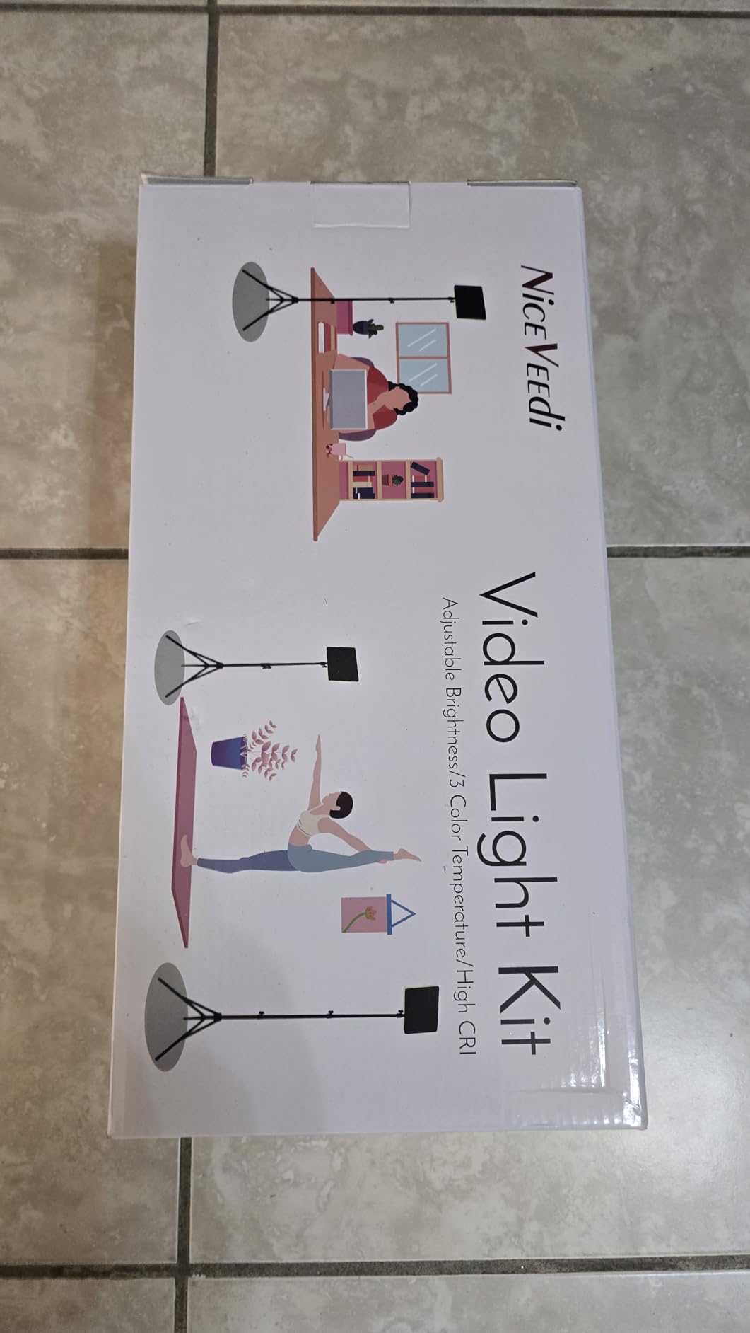 2-Pack Photography Lighting Kit, NiceVeedi 25W LED Video Light Kit, 2900-7000K Dimmable Studio Light with Tripod Stand, 73