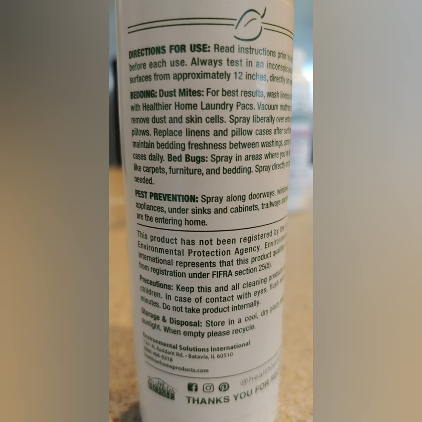 CHOMP! Travel Size Bed Bug & Insect Repellent, Natural, TSA Approved Indoor Pest Control Spray for Travel & Home, Plant-Based Dust Mite, Ant, Spider, Fly Killer, Peppermint Scent, 3.4 Fl Oz - Customer Photo 1