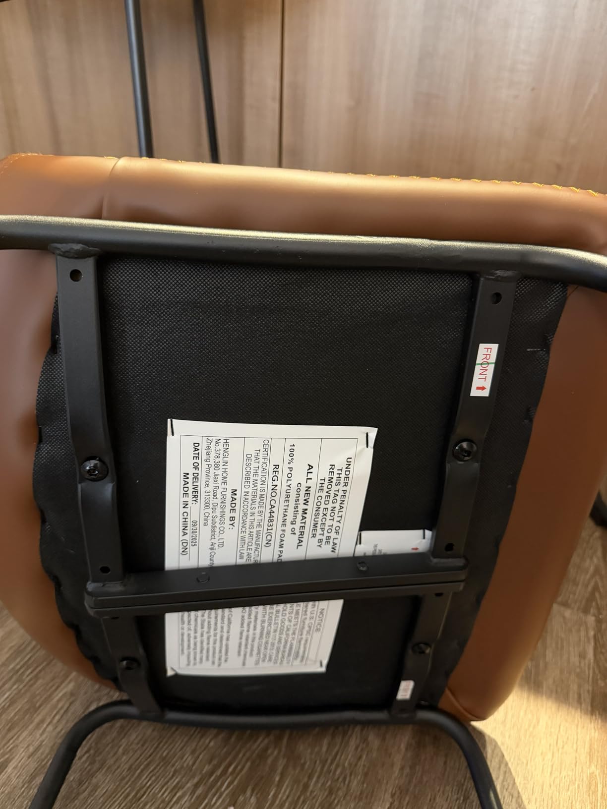 DUMOS 26 Inch Counter Height Bar Stools Set of 4, Modern Faux Leather High Barstools with Back and Metal Leg, Bar Chairs for Kitchen lsland, Brown - Customer Photo 1