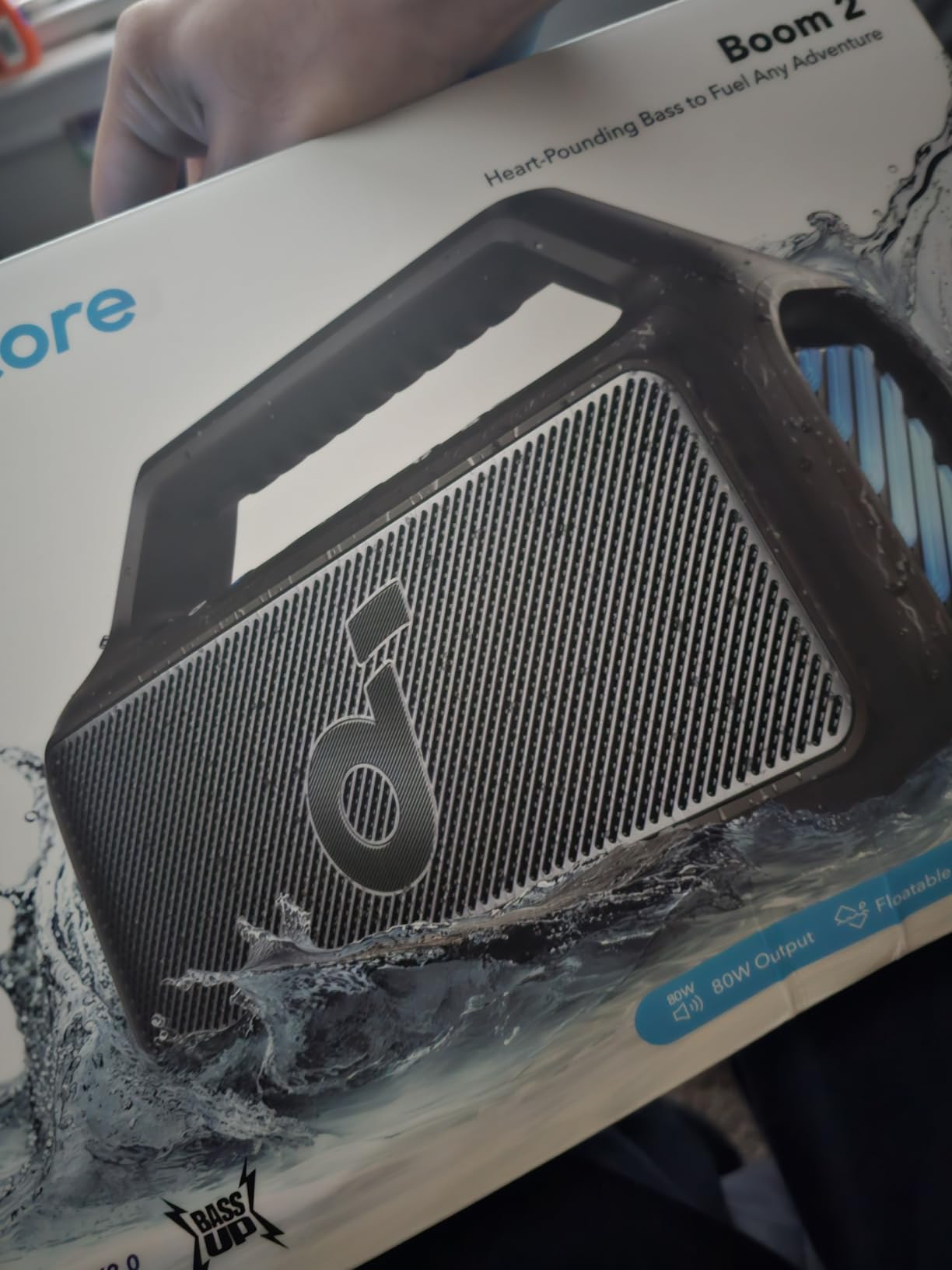 Soundcore Boom 2 by Anker, Outdoor Speaker, 80W, Subwoofer, BassUp 2.0, 24H Playtime, IPX7 Waterproof, Floatable, RGB Lights, USB-C, Custom EQ, Bluetooth 5.3, Portable for Camping and Beach - Black - Customer Photo 2