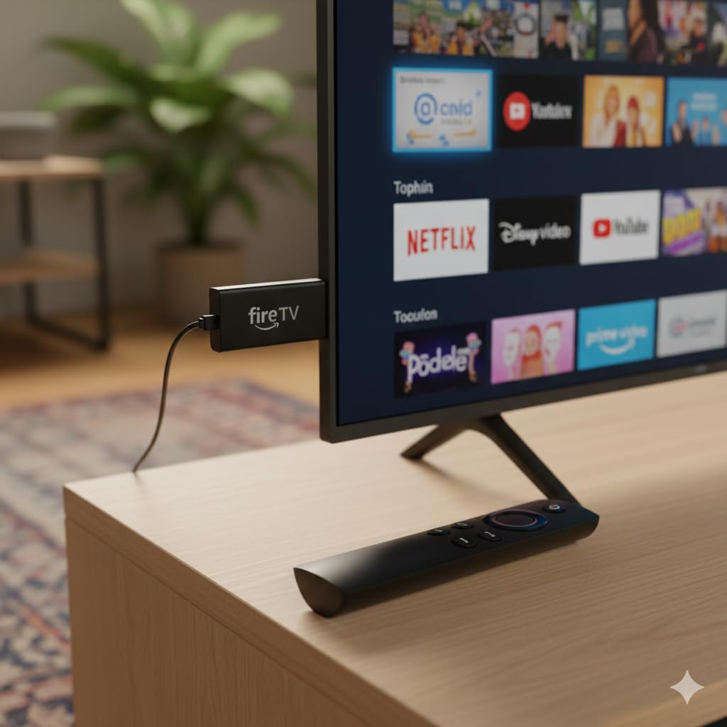 Fire TV Stick HD (newest model), free and live TV, Alexa Voice Remote, smart home controls, HD streaming - Customer Photo 1