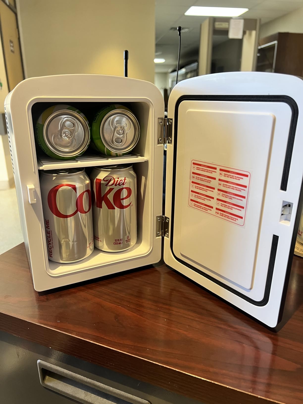 Antarctic Star Compact Refrigerator, Portable Mini Fridge, Skin Care 4L Capacity/6 Cans, for Bedroom, Car, Office & Dorm, Small Cooler for Cosmetics, Beverage and Food, White - Customer Photo 2