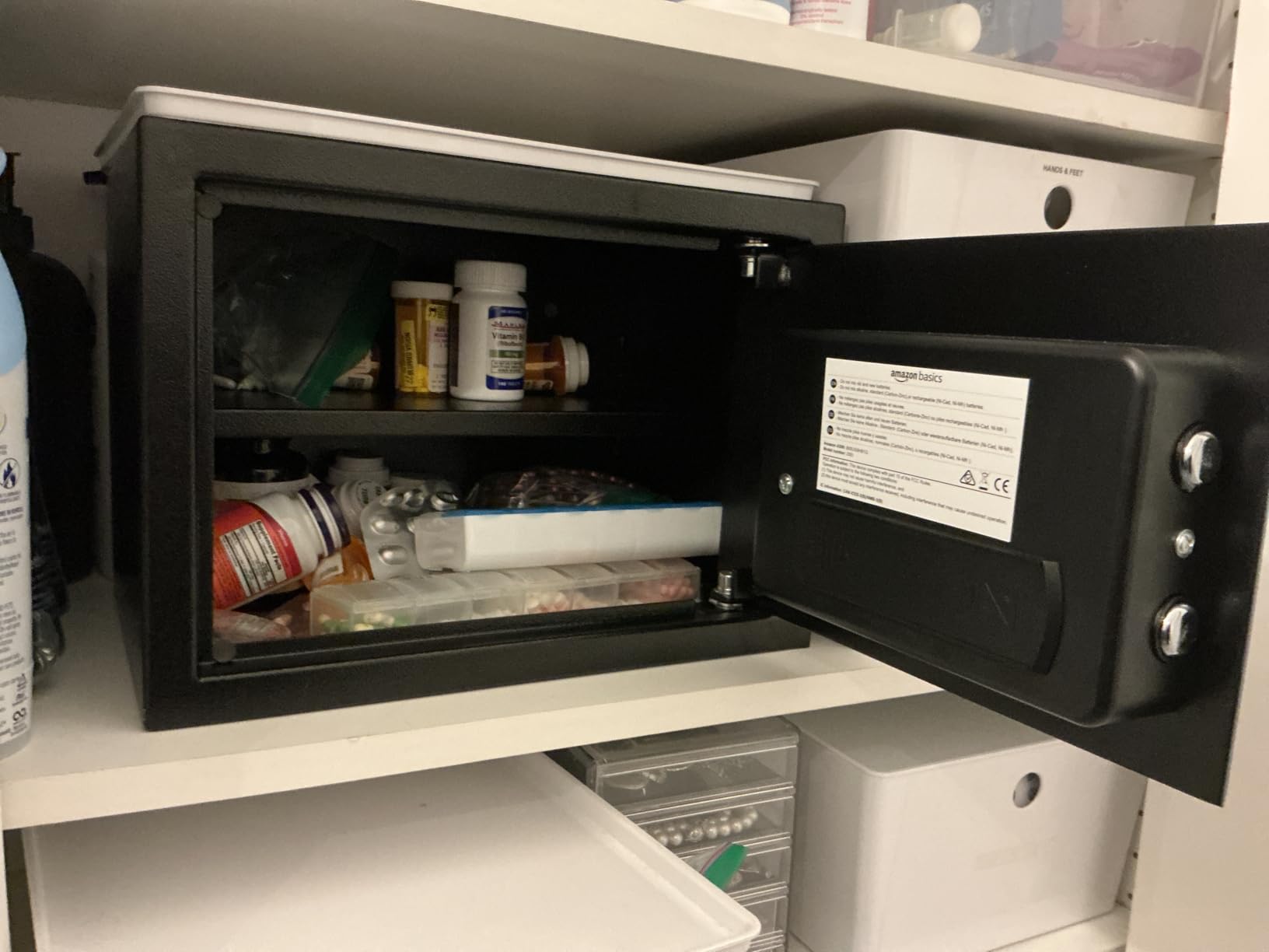 Amazon Basics Fireproof Safe and Waterproof Safe Box with Digital Electronic Lock, for Home Use, 2.13 Cubic Feet, 24