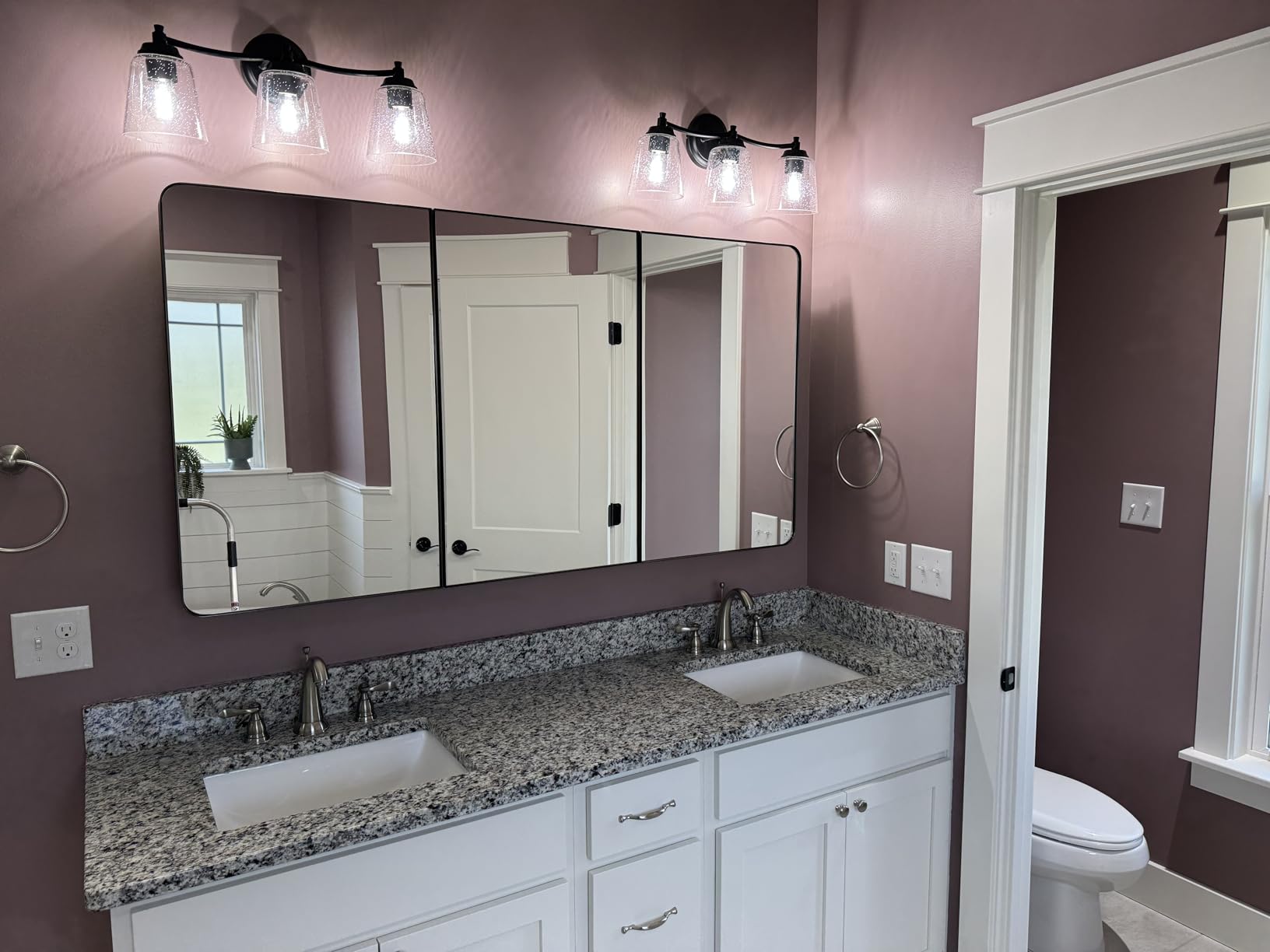 Keonjinn Black Medicine Cabinet 16 x 24 Inch, Bathroom Medicine Cabinet with Mirror, Heavy & Solid Stainless Steel Framed, Adjustable Shelves, Recessed or Wall Mount, Bathroom Mirror with Storage - Customer Photo 1