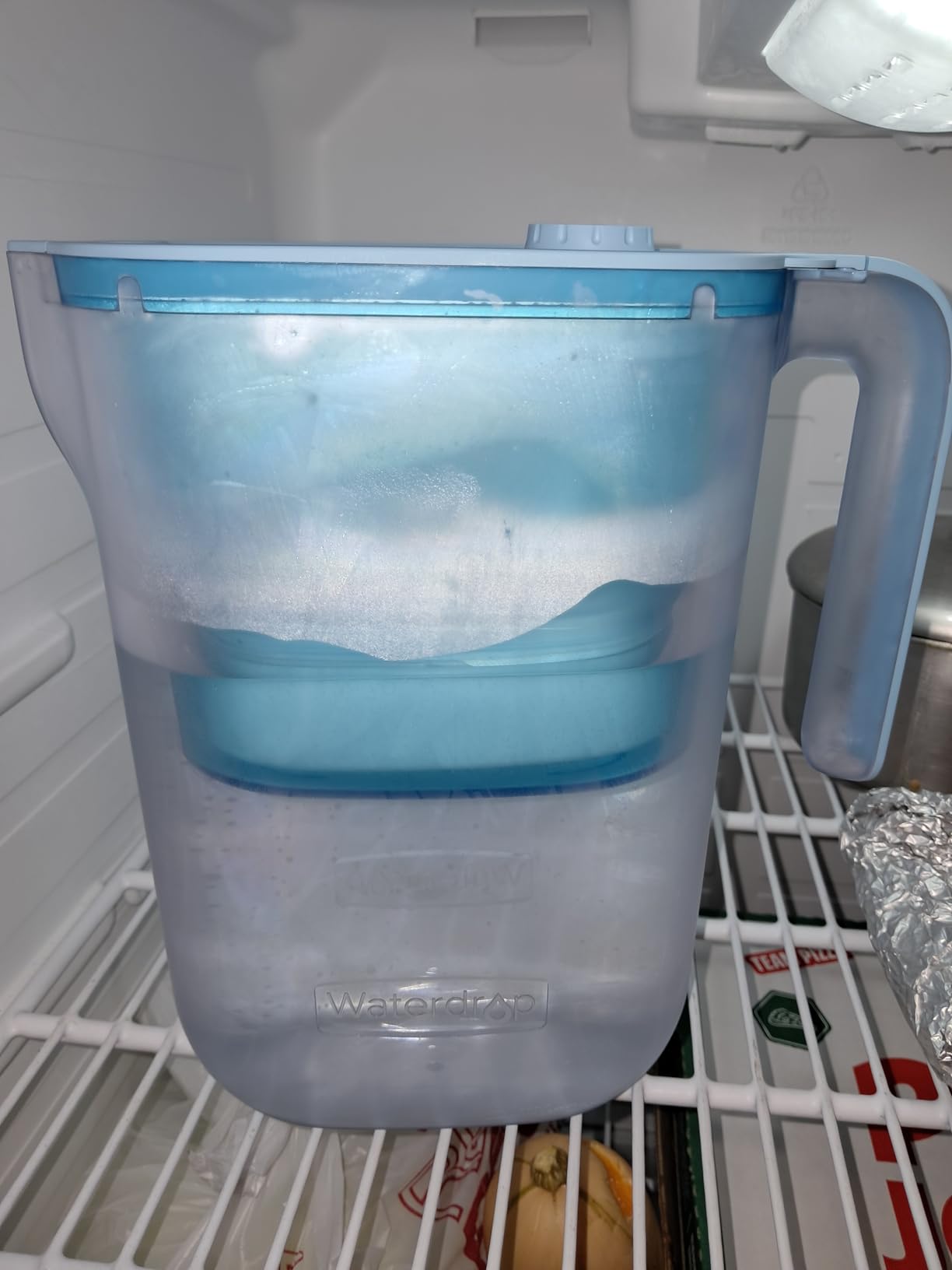 Waterdrop Water Filter Pitcher, 200-Gallon Long-Life, Countertop NSF Certified Water Purifier, Replaces 6,400 Plastic Water Bottles a Year, Reduces Chlorine, PFOA/PFOS, 7-Cup, Blue - Customer Photo 2