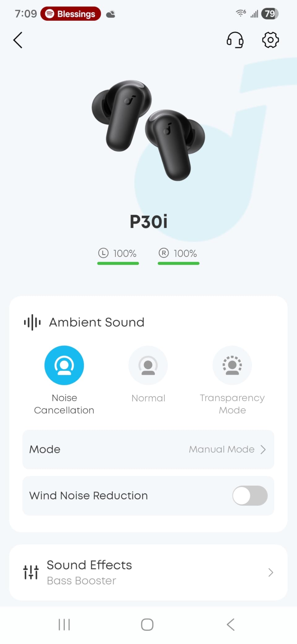 Soundcore P30i by Anker Noise Cancelling Earbuds, Strong and Smart Noise Cancelling, Powerful Bass, 45H Playtime, 2-in-1 Case and Phone Stand, IP54, Wireless Earbuds, Bluetooth 5.4 (Black) - Customer Photo 2