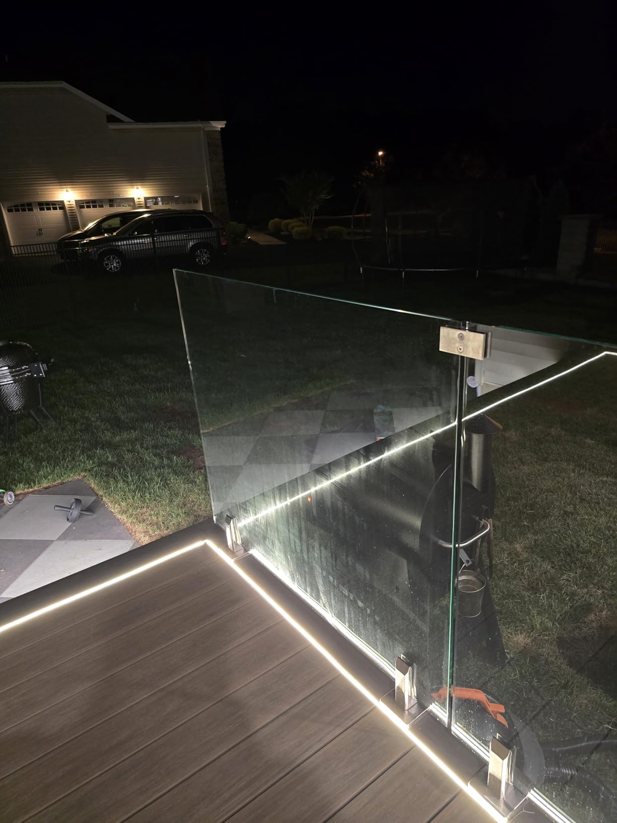 Frameless Glass Railing Panel - 1/2'' Clear Tempered Glass Railing System with 2 Posts - 36