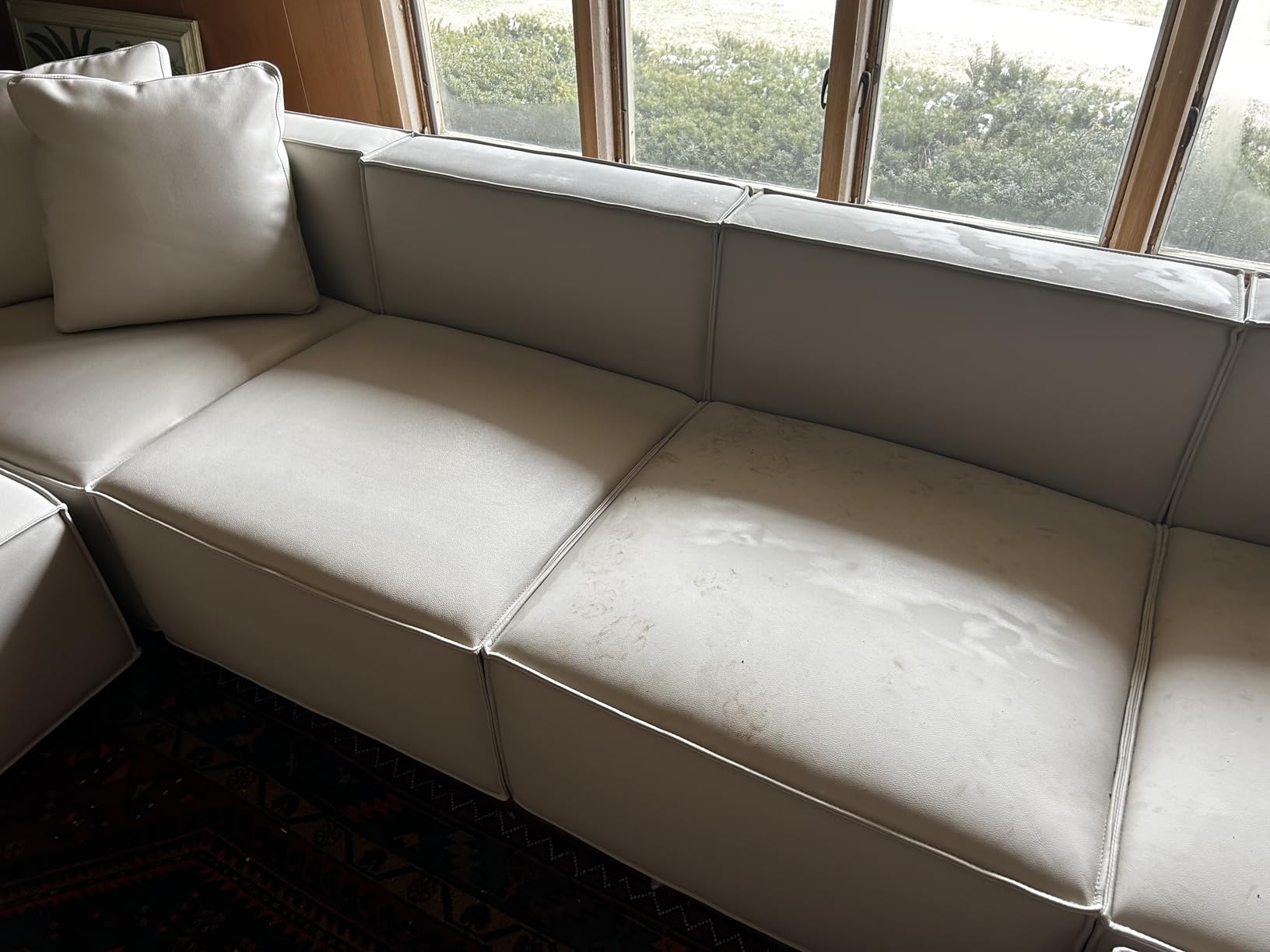 Acanva Luxury Modular Sectional Living Room Sofa Set, Modern Minimalist Style Couch with Ottoman and Chaise, L-Shape, Linen-Like Cream - Customer Photo 2